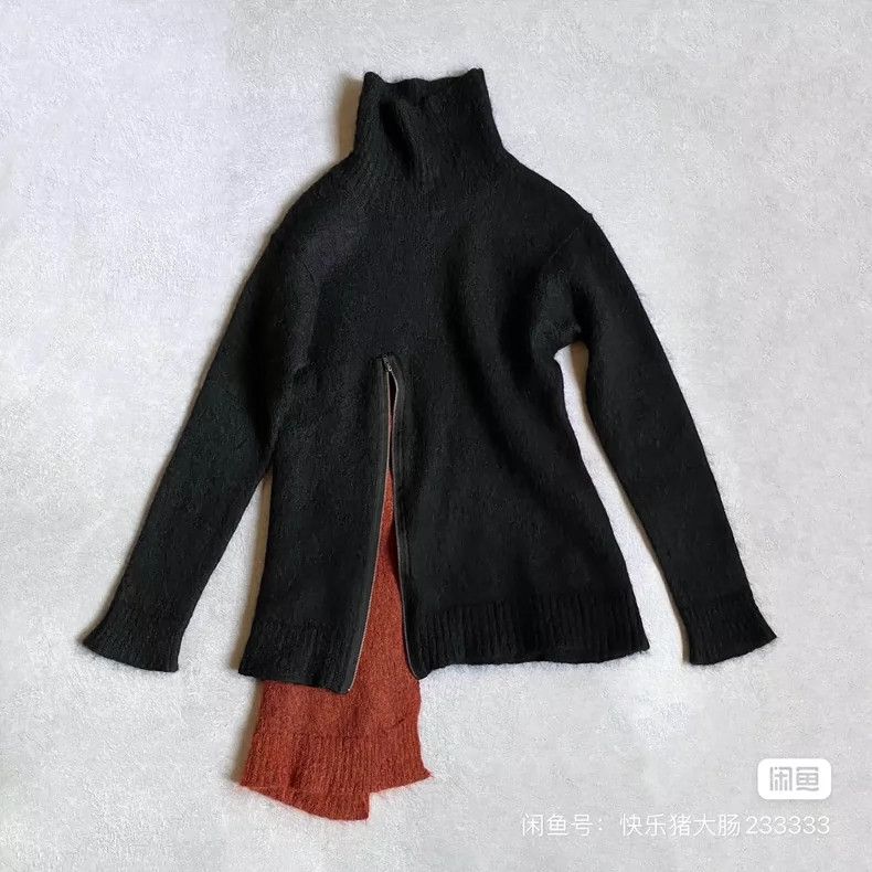 Yohji Yamamoto Yohji Yamamoto Mohair contrast turtleneck sweater 2504-Next Size US L / EU 52-54 / 3 - 1 Thumbnail