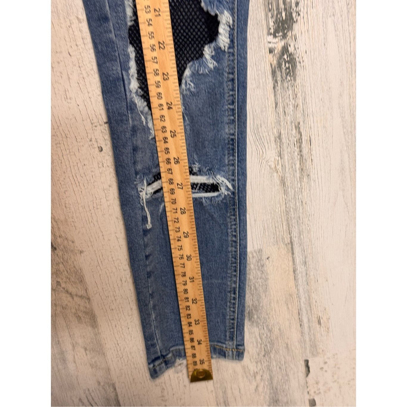 Topshop Topshop Moto Jamie High Waist Distressed Skinny Jeans W28 L3 Size 28" / US 6 / IT 42 - 10 Thumbnail