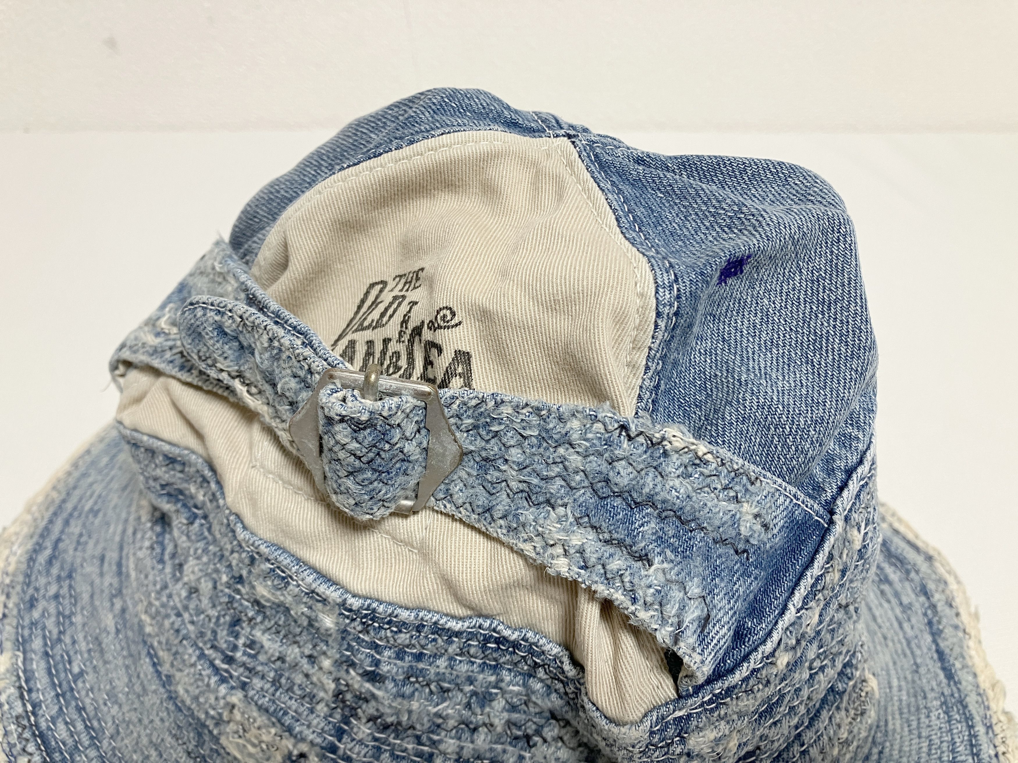 Kapital Kapital 11.5oz old man and the sea crash damage denim hat Size ONE SIZE - 3 Thumbnail