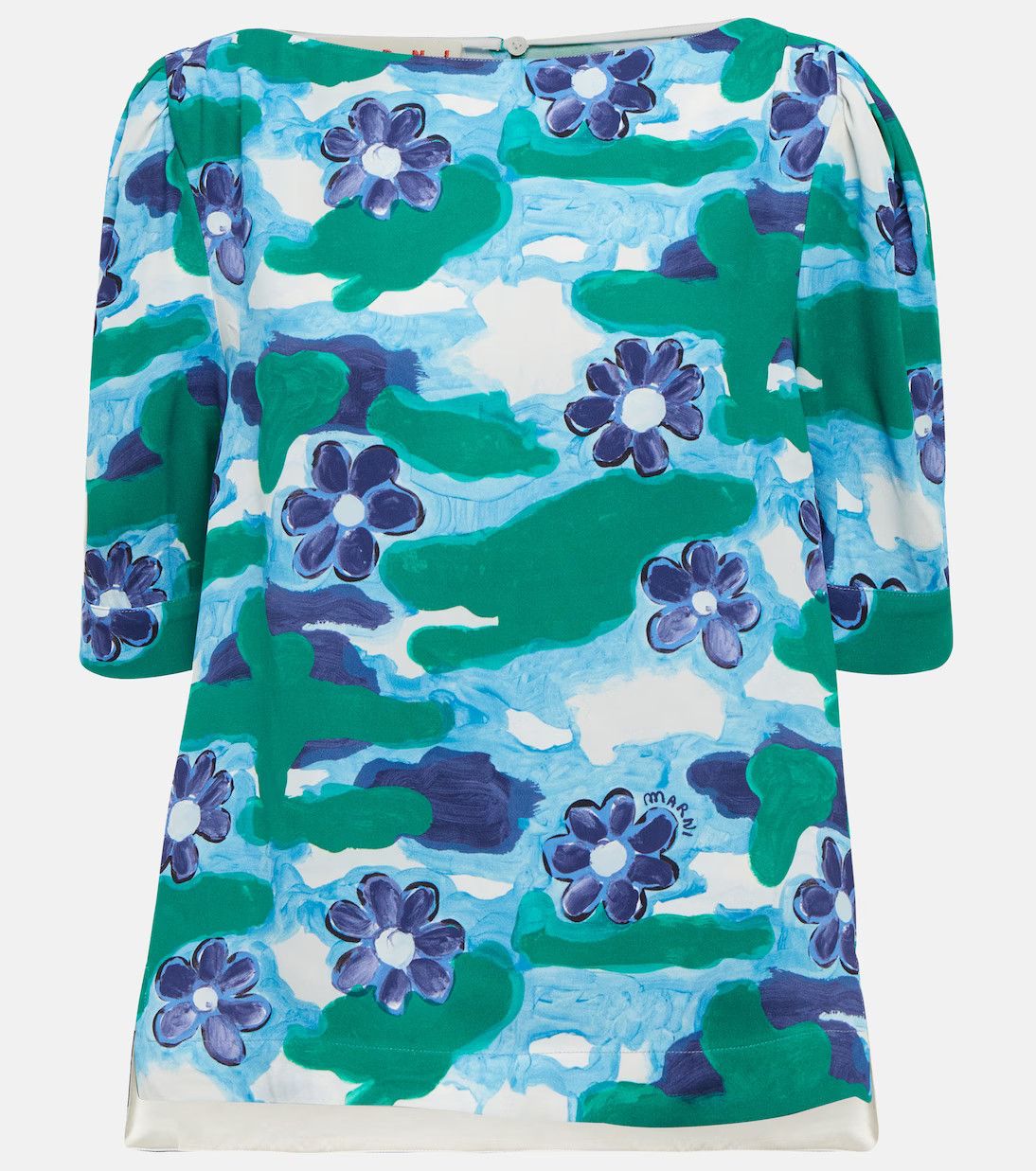 Marni o1srvl11e0624 Printed Cady Top in Multicolor Size S / US 4 / IT 40 - 1 Thumbnail