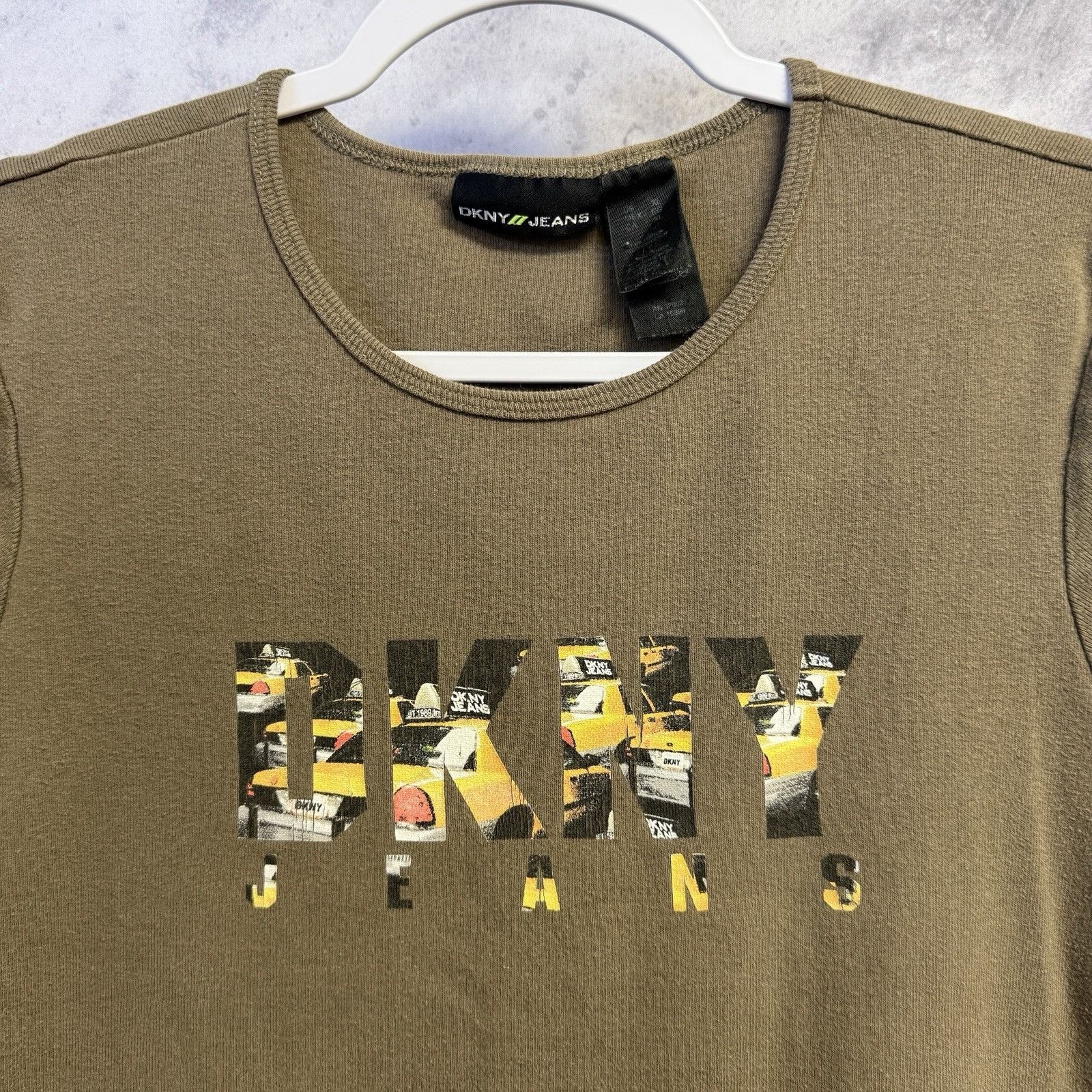 DKNY Vintage Y2K DKNY Jeans Womens XL Green Cap Sleeve 2000s Size XL / US 12-14 / IT 48-50 - 1 Thumbnail
