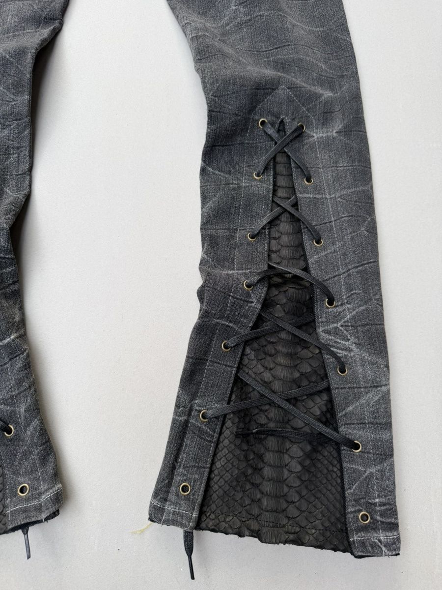 Japanese Brand lace up flare jeans Size US 29 - 5 Thumbnail