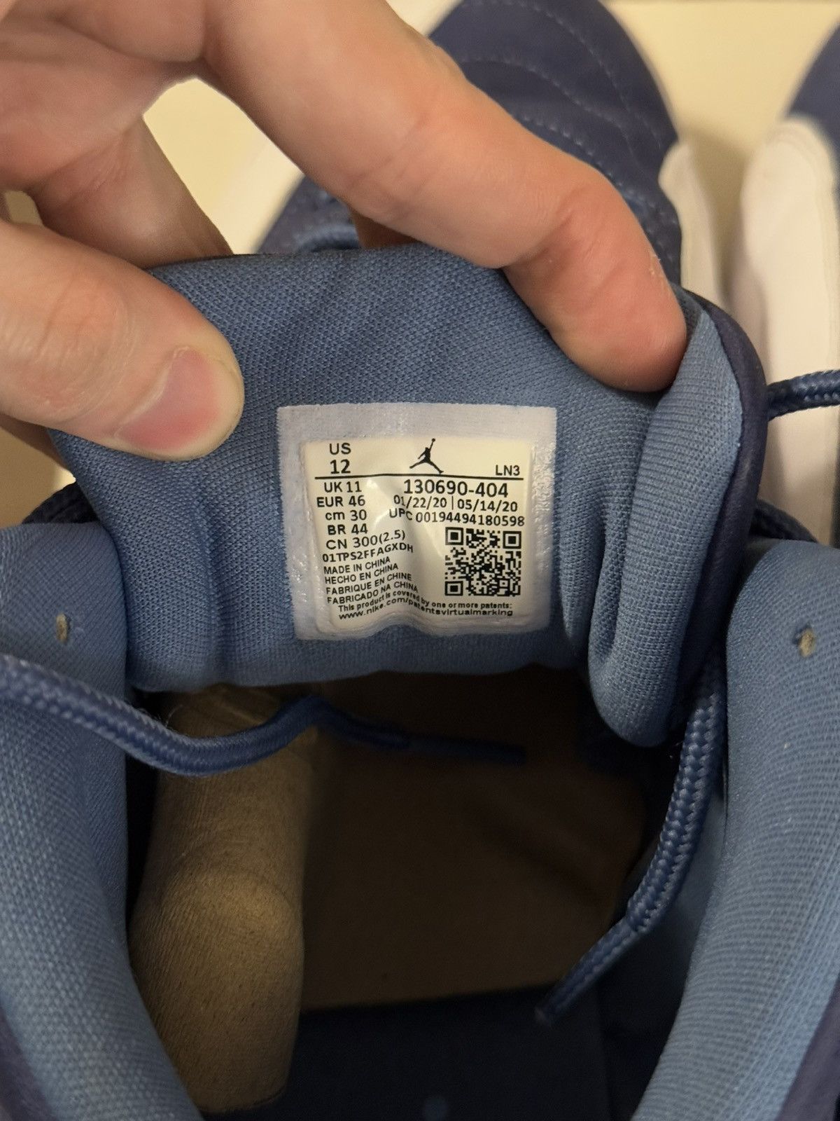 Jordan Brand × Nike Jordan 12 Indigo 2020 (130690-404) Size 12 Clean Size US 12 / EU 45 - 10 Thumbnail