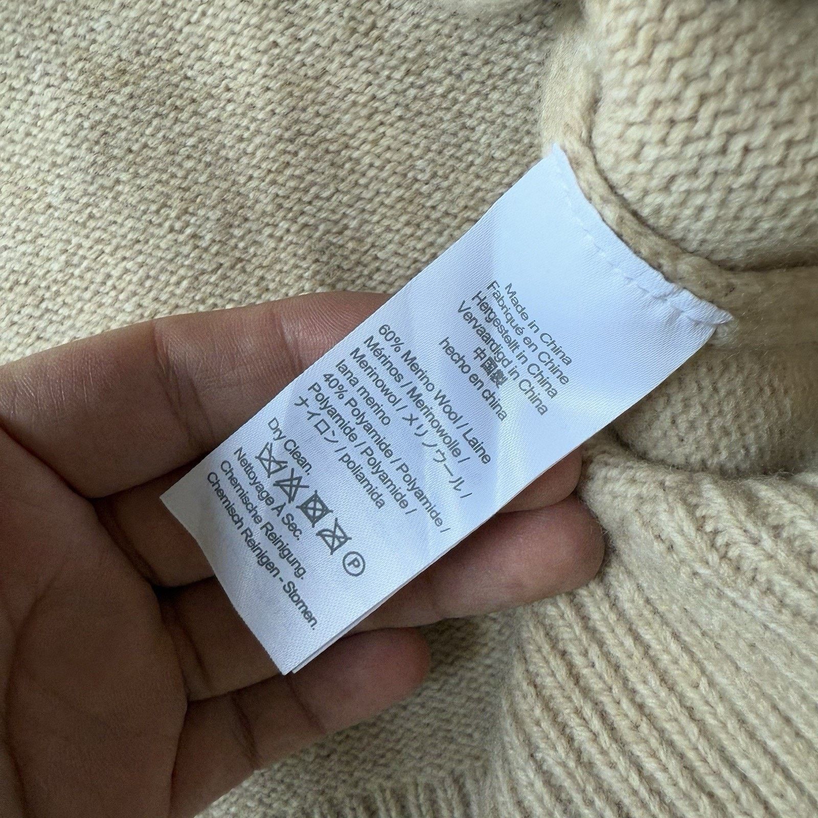 J.Crew J Crew Rugged Merino Sweater XL Beige Wool Knit Pullover Size US XL / EU 56 / 4 - 6 Thumbnail