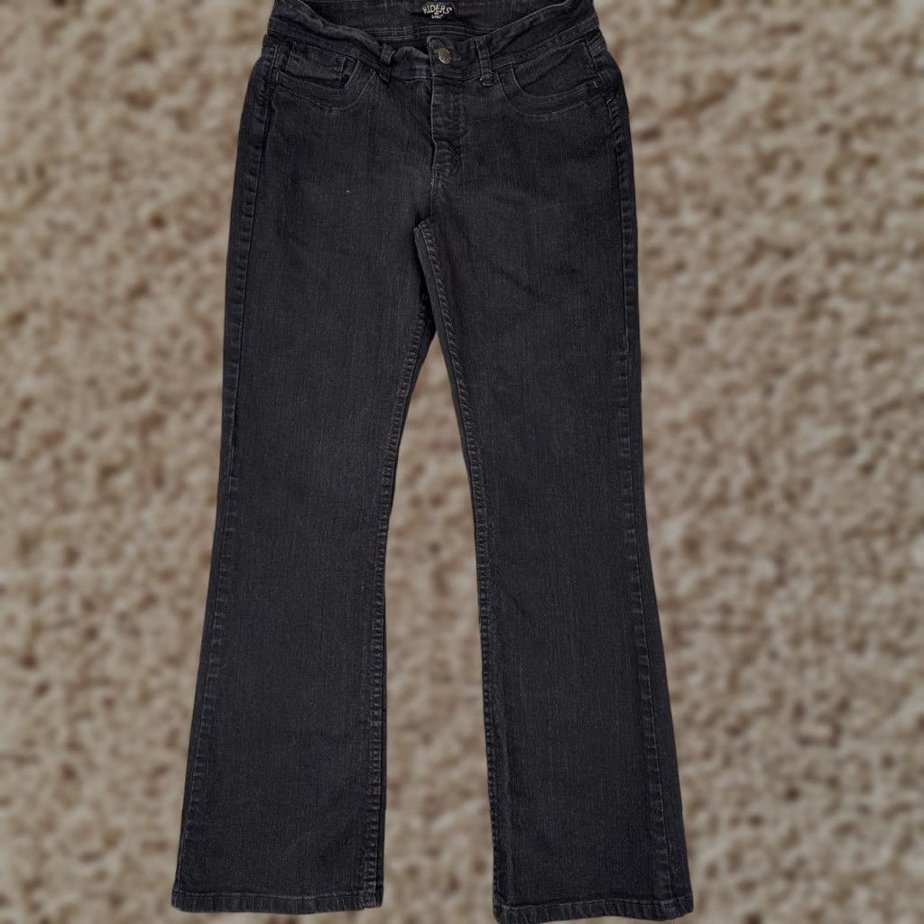 Lee Riders by Lee Jeans Womens 14 Black Mid Rise Bootcut Stretch Denim Cotton 32x31 Jeans Women Bootscut 90s City Size 36" / US 14 / IT 50 - 1 Thumbnail