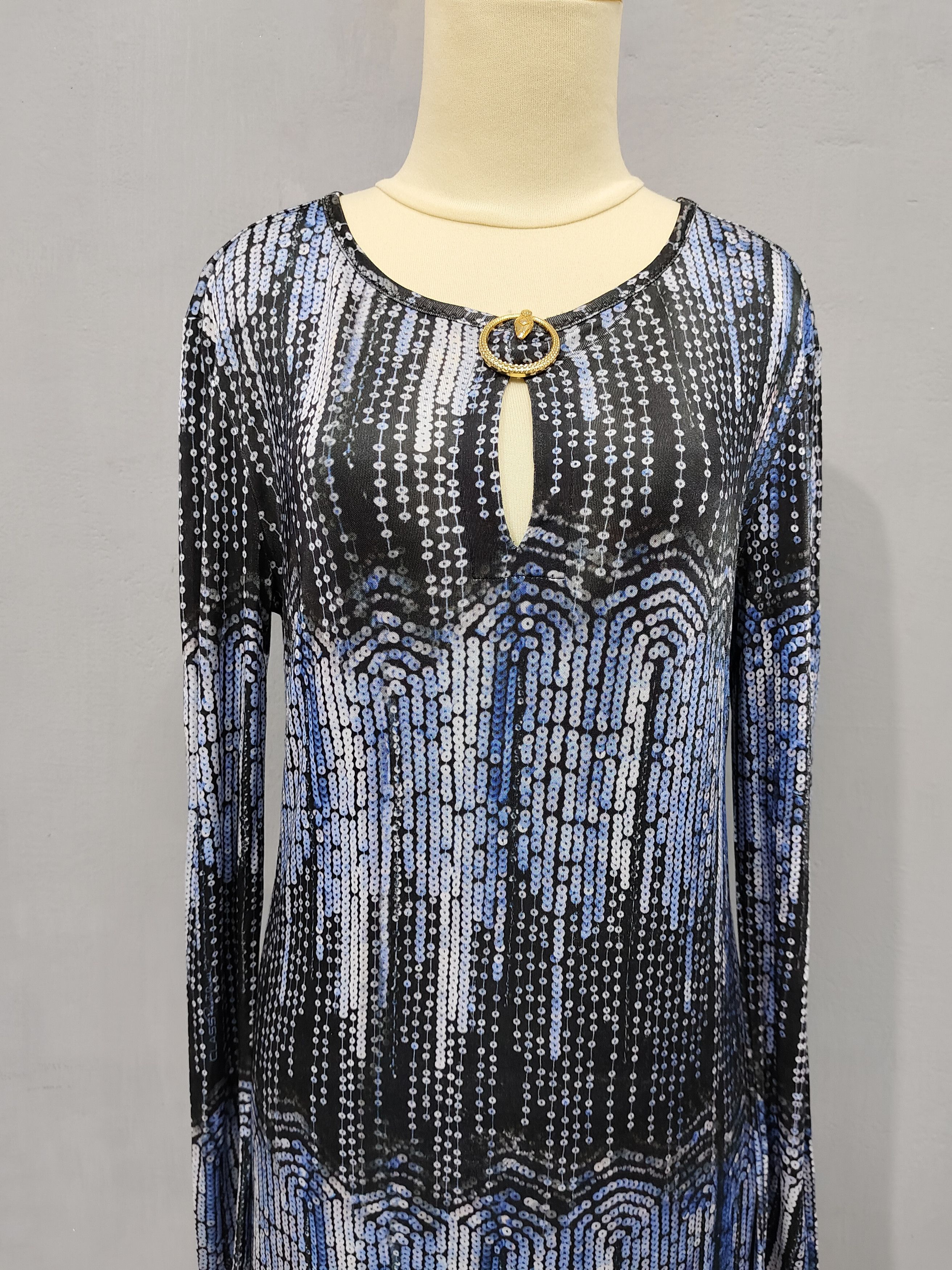 Cavalli Class 00s Cavalli Class- Abstract Chain Sequin Print Keyhole Tunic Size M / US 6-8 / IT 42-44 - 2 Thumbnail