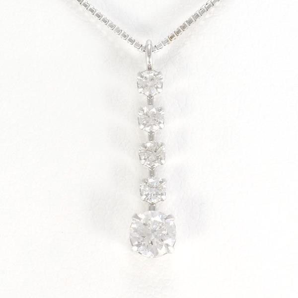Other Other K18 White Gold Diamond Necklace 46cm Metal Necklace in Great Condition Size ONE SIZE - 1 Thumbnail