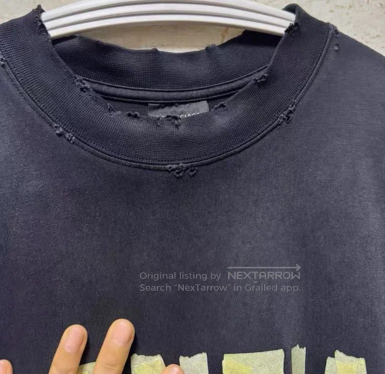 Balenciaga Balenciaga Grey tape destruction distressed round neck loo Size US L / EU 52-54 / 3 - 5 Thumbnail