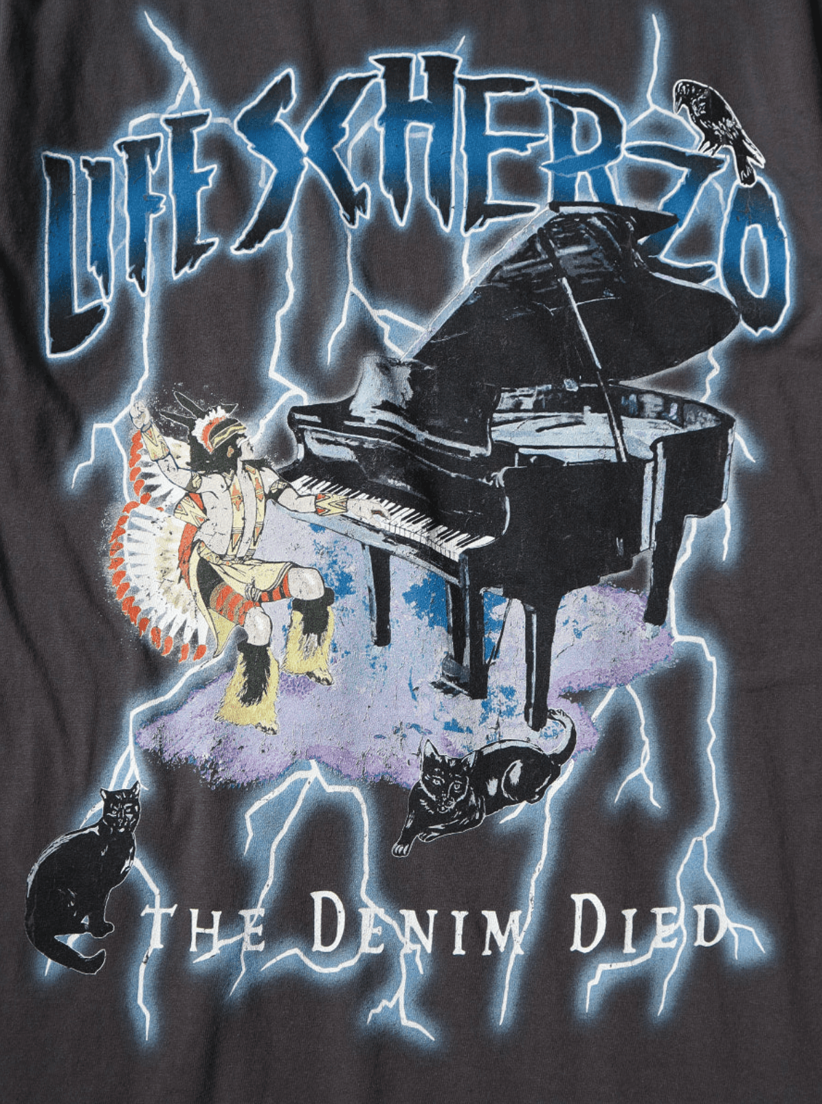 Kapital Kapital 20/- Jersey Crew T-shirt (LIGHTNING Piano pt) tee Size US S / EU 44-46 / 1 - 3 Thumbnail