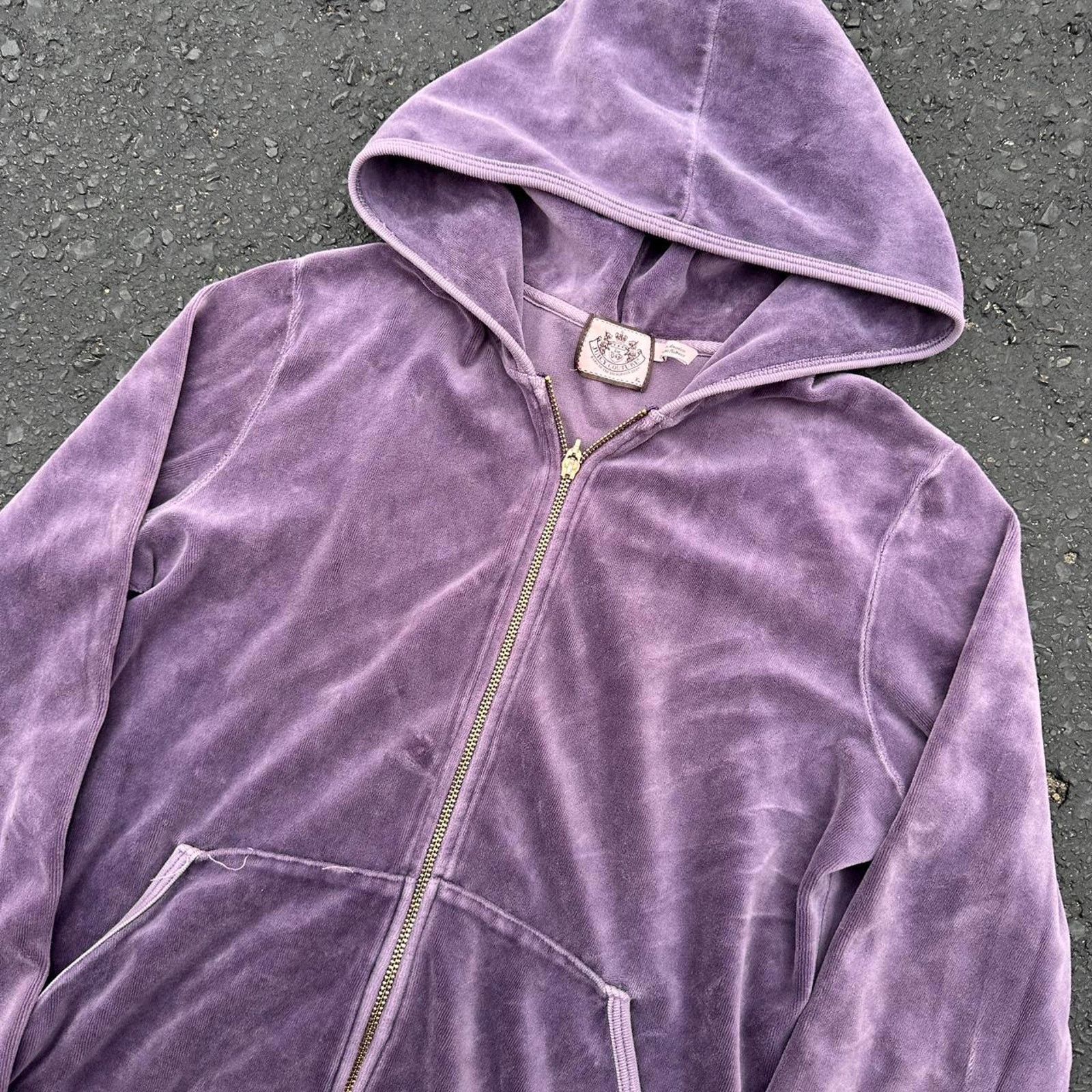 Juicy Couture × Vintage Juicy Couture Velour Zip Up Hoodie Size XL / US 12-14 / IT 48-50 - 2 Thumbnail