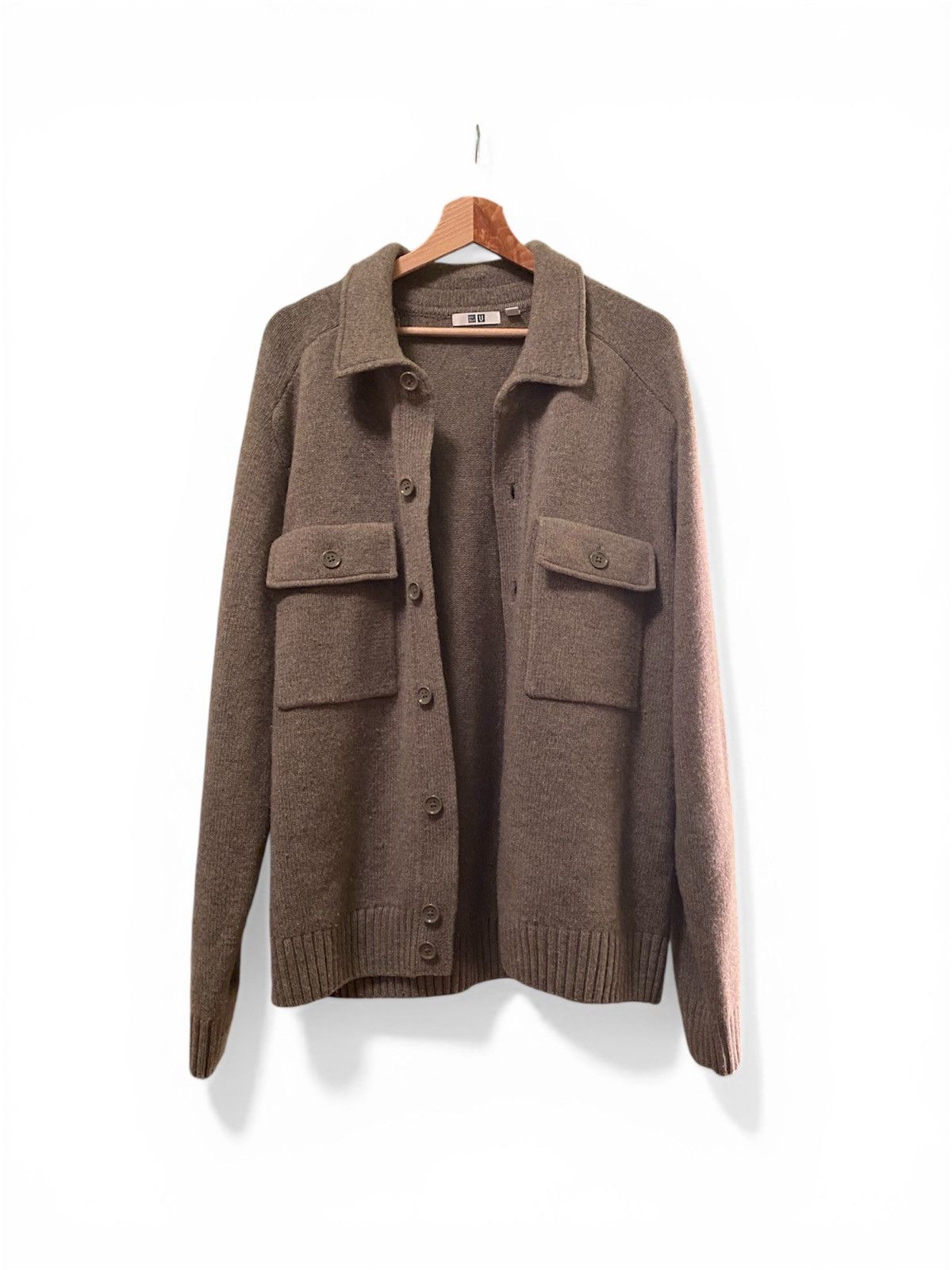 Uniqlo Uniqlo U Brown Knitted Lambswool Jacket Size US L / EU 52-54 / 3 - 5 Thumbnail