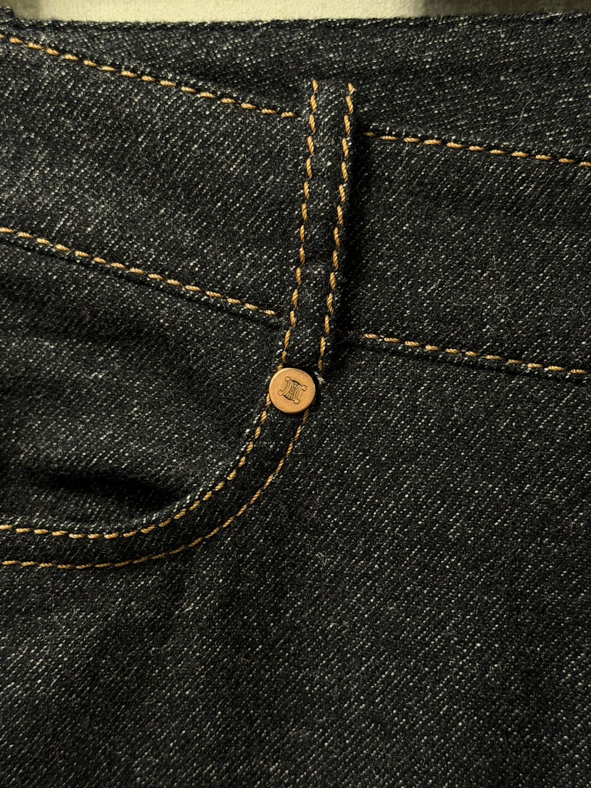 Celine CELINE triomphe Back logo wool flare croped pants vintage Size 28" / US 6 / IT 42 - 10 Thumbnail