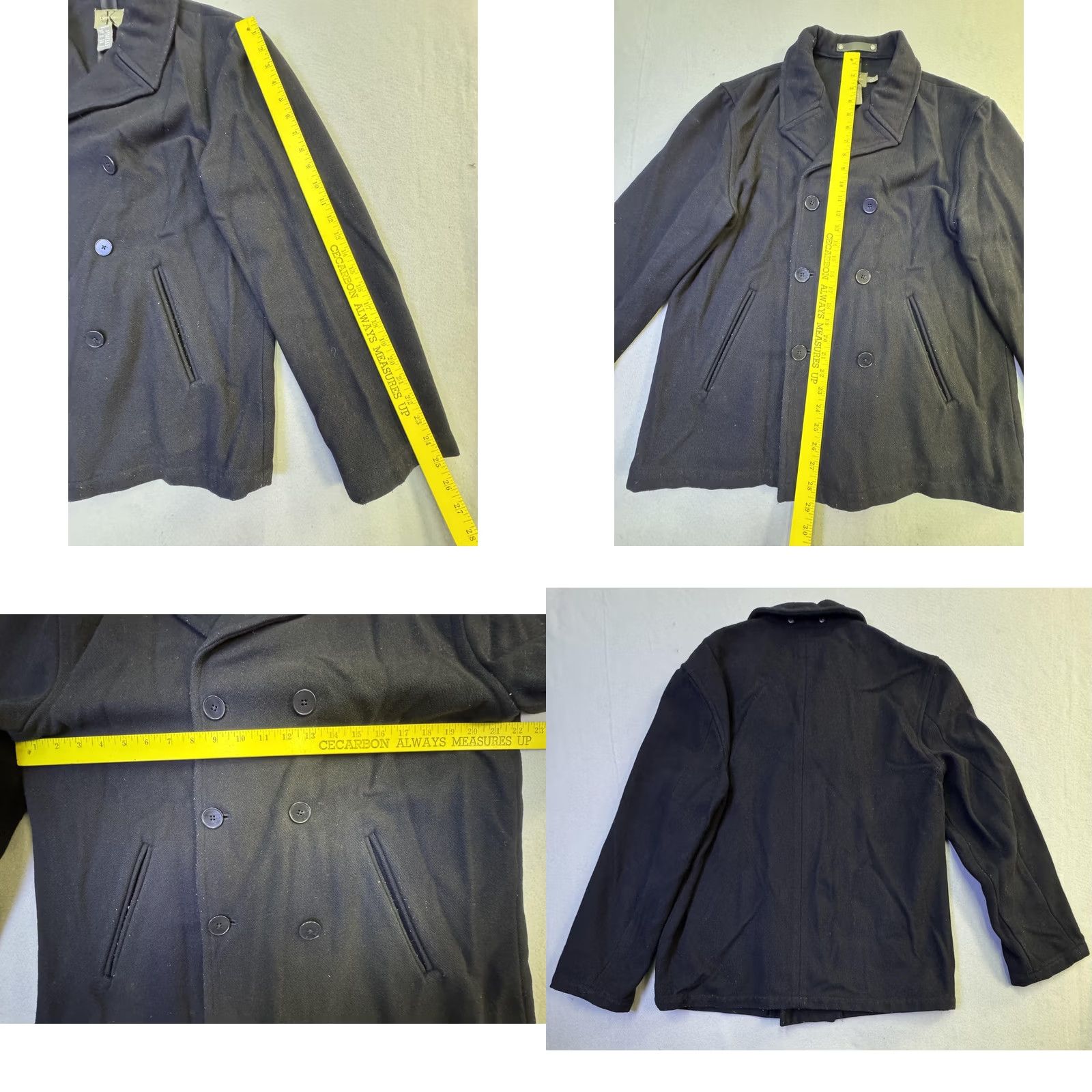 Calvin Klein VINTAGE Calvin Klein Coat Mens Medium Black Wool Pea Coat Classic Winter Size US M / EU 48-50 / 2 - 8 Thumbnail