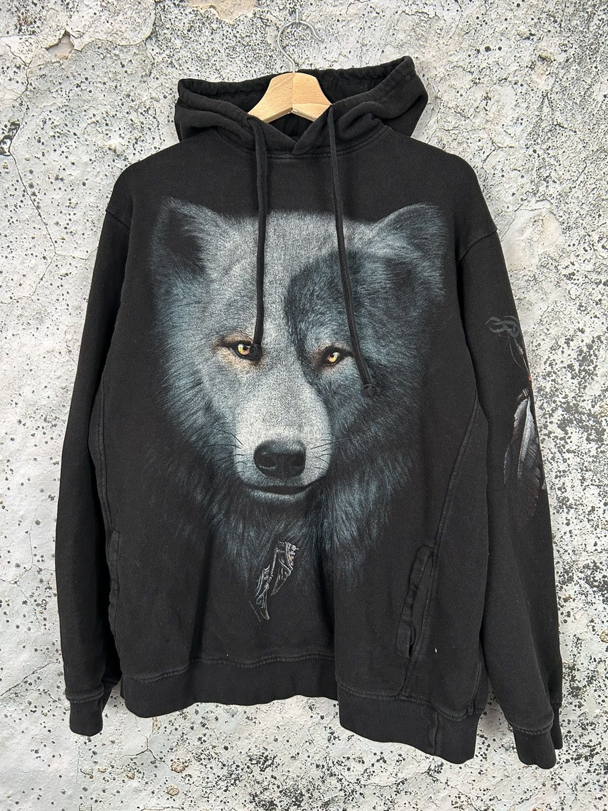 Vintage Vintage Wolf Animal Graphic Hoodie Rock Grunge Punk Skate Size US M / EU 48-50 / 2 - 1 Thumbnail