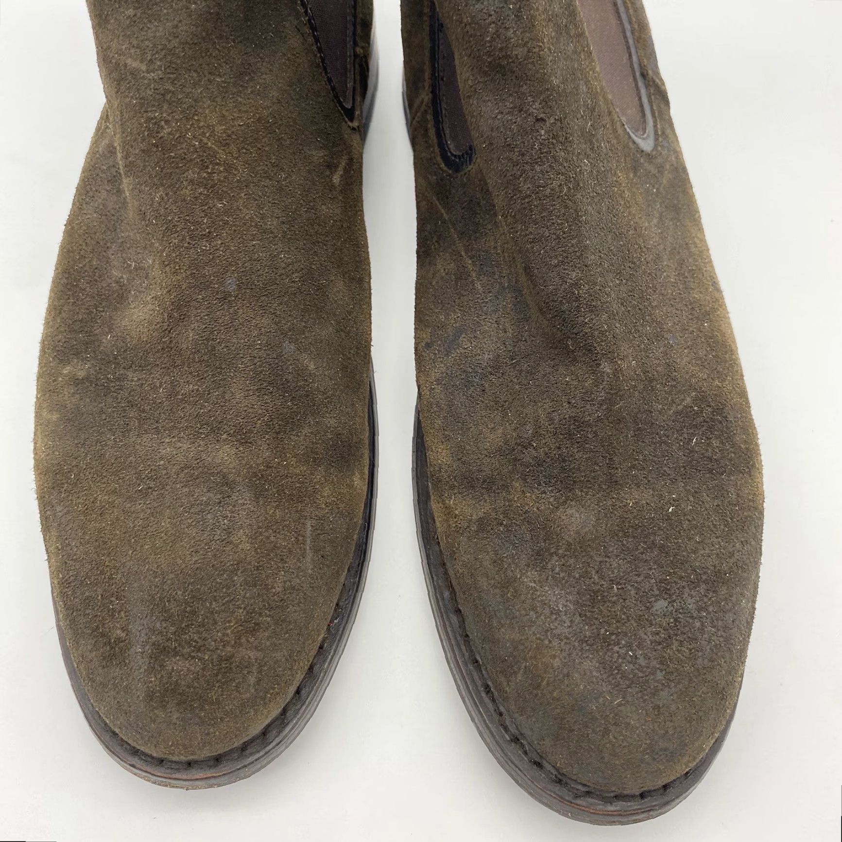CO VINTAGE Thursday Boot Company Chelsea Boots Men 12 Dark Brown Suede Pull-On Casual Leather Outsole Size US 12 / EU 45 - 5 Thumbnail