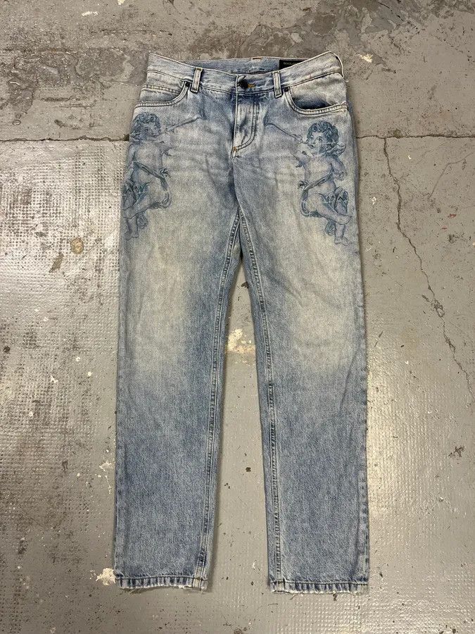 Dolce & Gabbana 2010s Dolce & Gabbana Angels Blue Denim Jeans Size US 30 / EU 46 - 1 Thumbnail