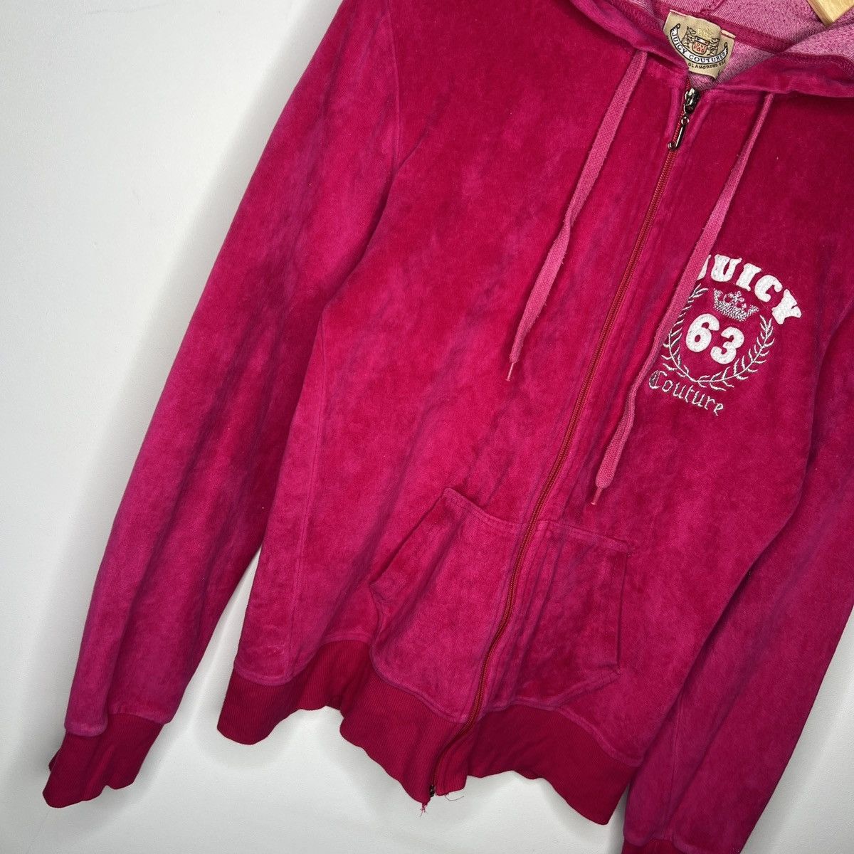 Juicy Couture × Vintage Juicy Couture Velour Hoodie Sweatshirt Pink Big Logo Size M / US 6-8 / IT 42-44 - 4 Thumbnail