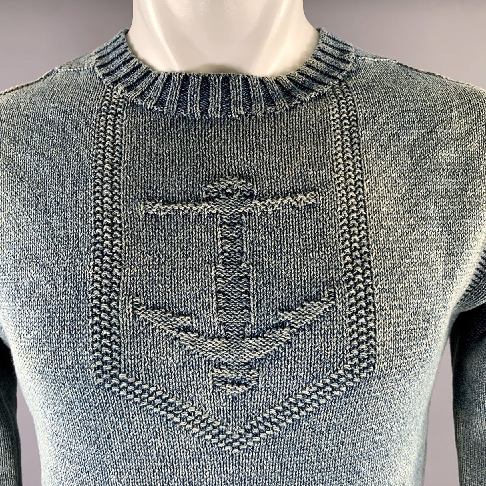 Vintage RRL by RALPH LAUREN Sweater Size S Blue Cotton Knitted Ribbed Size US S / EU 44-46 / 1 - 2 Thumbnail