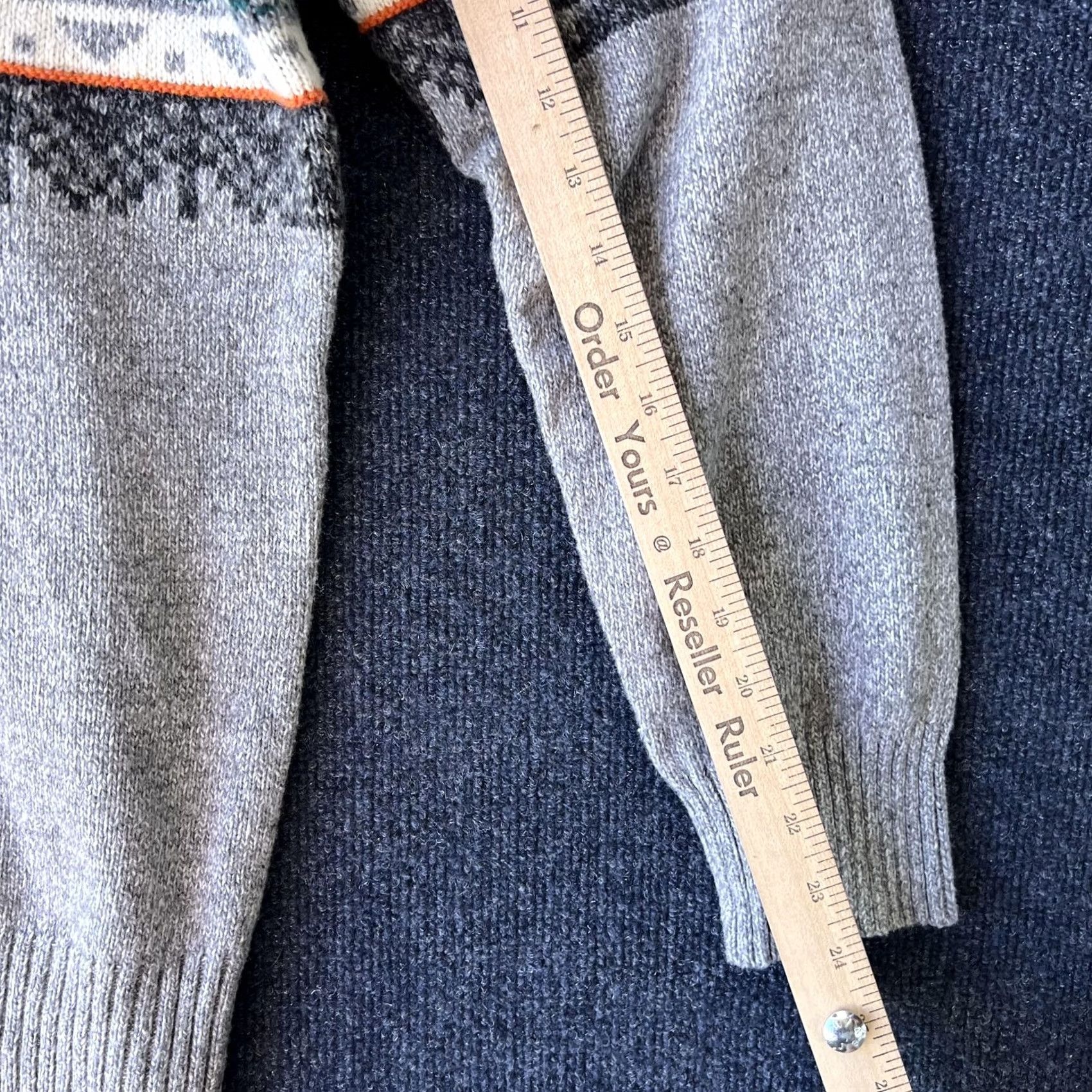 American Eagle Outfitters VINTAGE American Eagle Sweater Mens XL Gray Shawl Collar Fair Isle Nordic Pullover Knit Size US XL / EU 56 / 4 - 6 Thumbnail