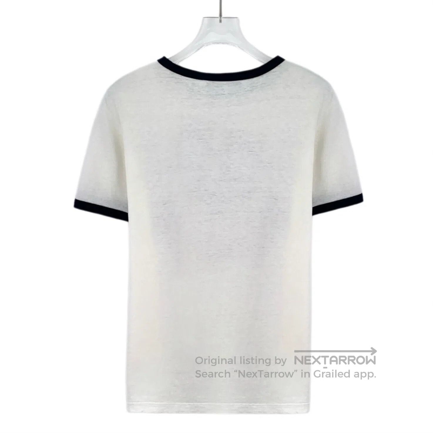 Dior Dior White Tennis Racket Letter Printed Cotton Round Neck Size US M / EU 48-50 / 2 - 2 Thumbnail