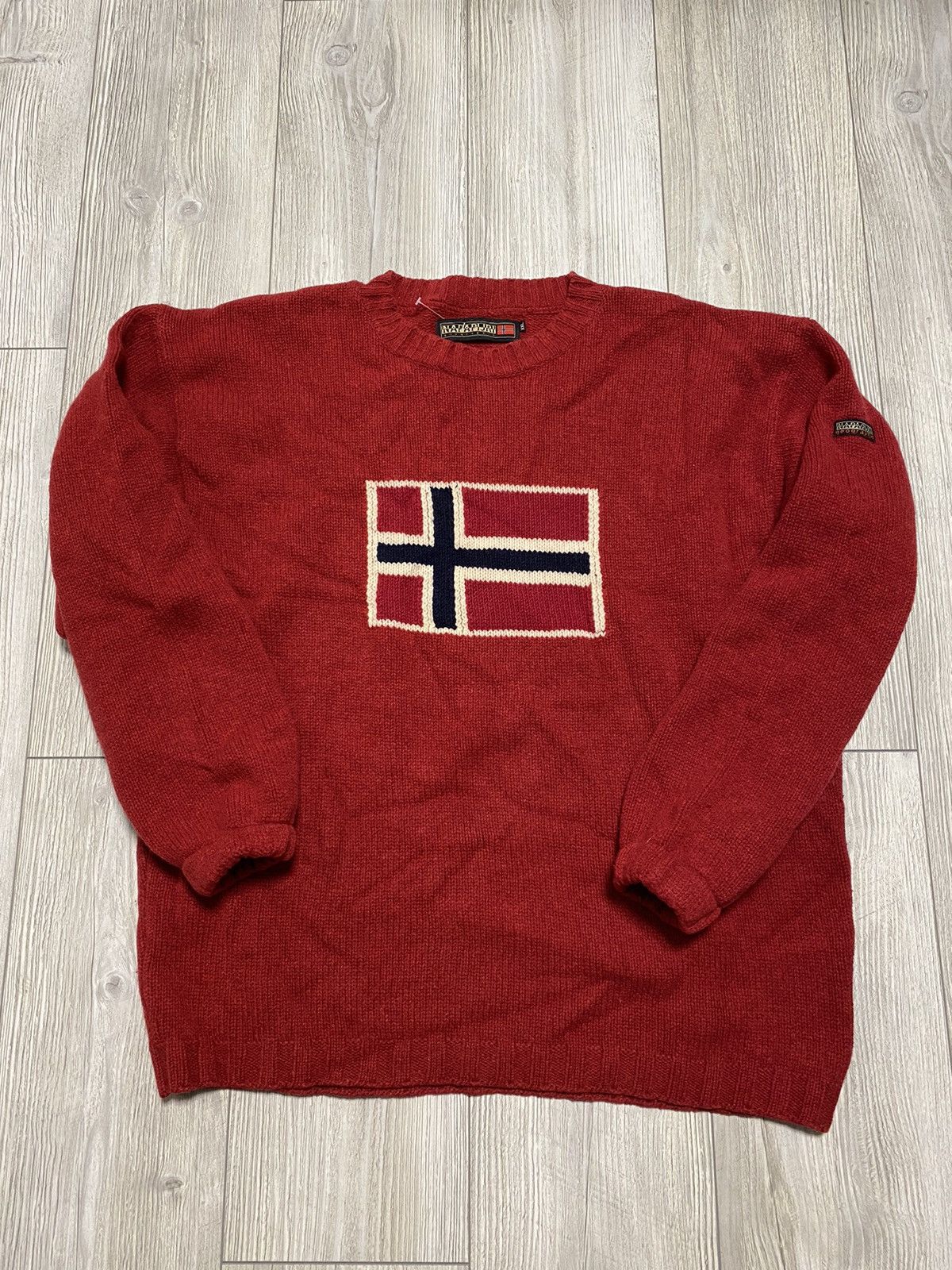 Napapijri Vintage Napapijri 90’s Norway Flag Wool Knit Sweater Size US XXL / EU 58 / 5 - 1 Thumbnail