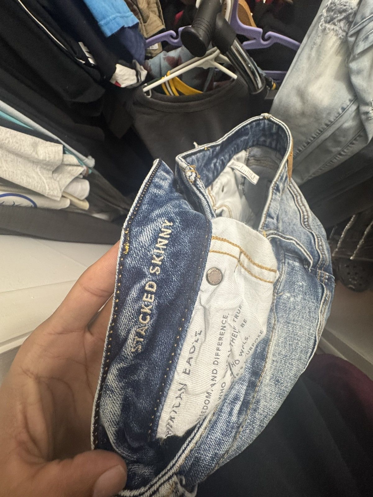 American Eagle Outfitters Stacked Skinny American Eagle Ripped Jeans Size US 32 / EU 48 - 3 Thumbnail