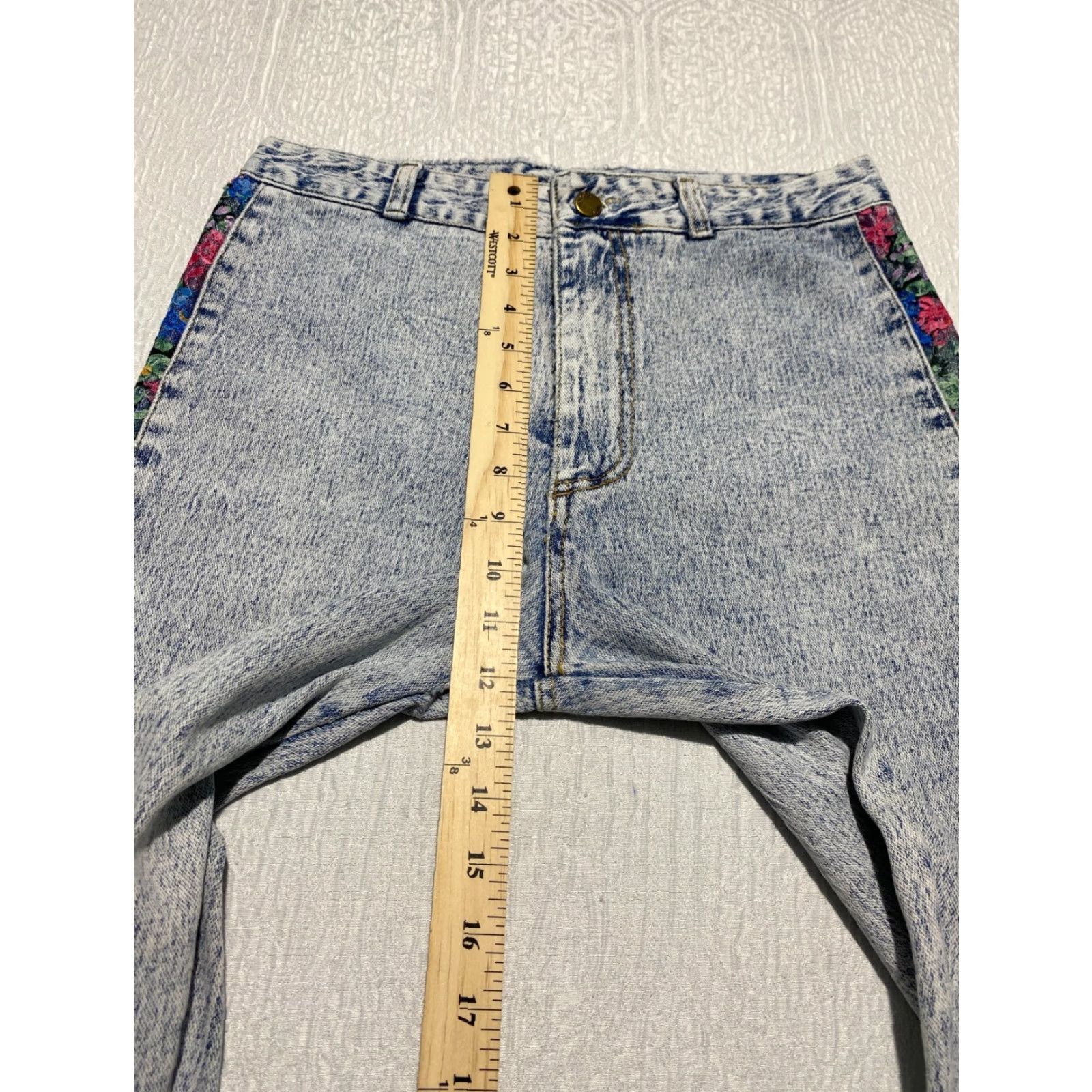 Swatch VINTAGE Watch LA Jeans Juniors 13 Blue Light Acid Wash Paisley Trim USA Logo Skinny Jeans Womens Size 28" / US 6 / IT 42 - 5 Thumbnail
