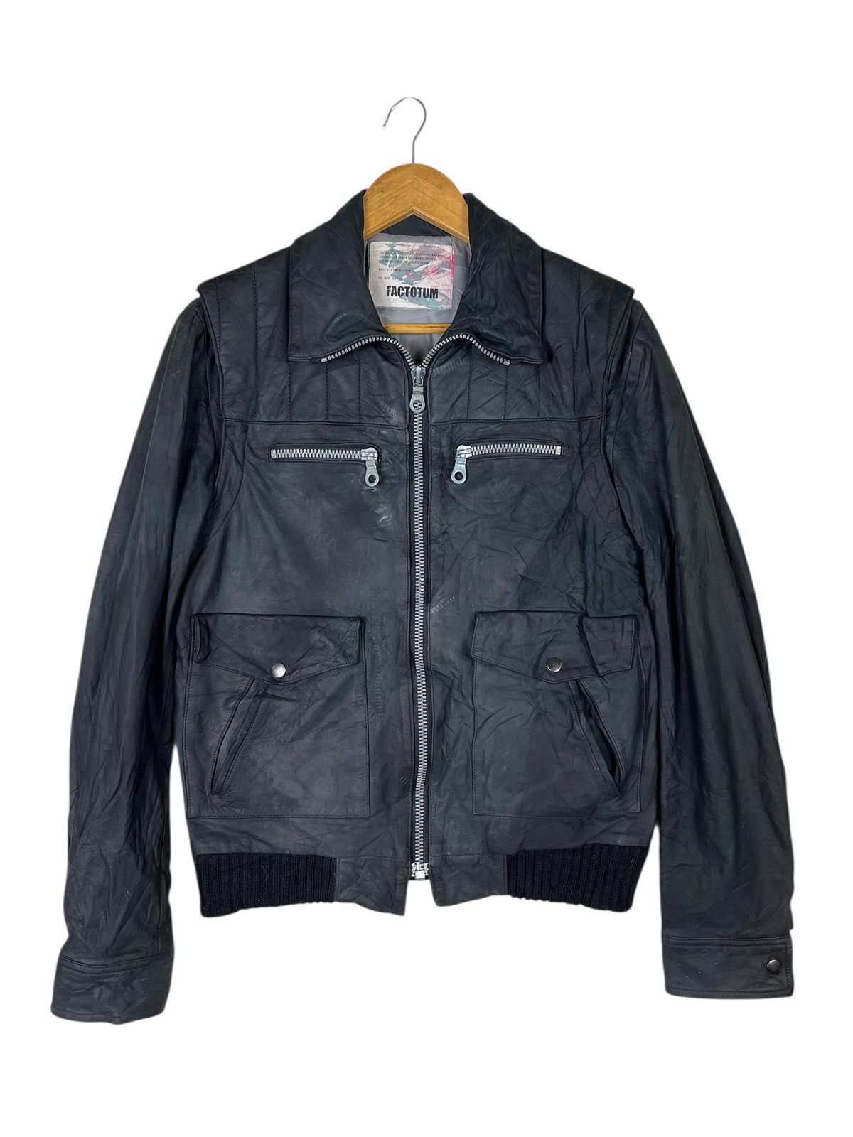 FACTOTUM FACTOTUM COWHIDE LEATHER MOTO RIDER JACKET MADE IN JAPAN Size US M / EU 48-50 / 2 - 2 Thumbnail