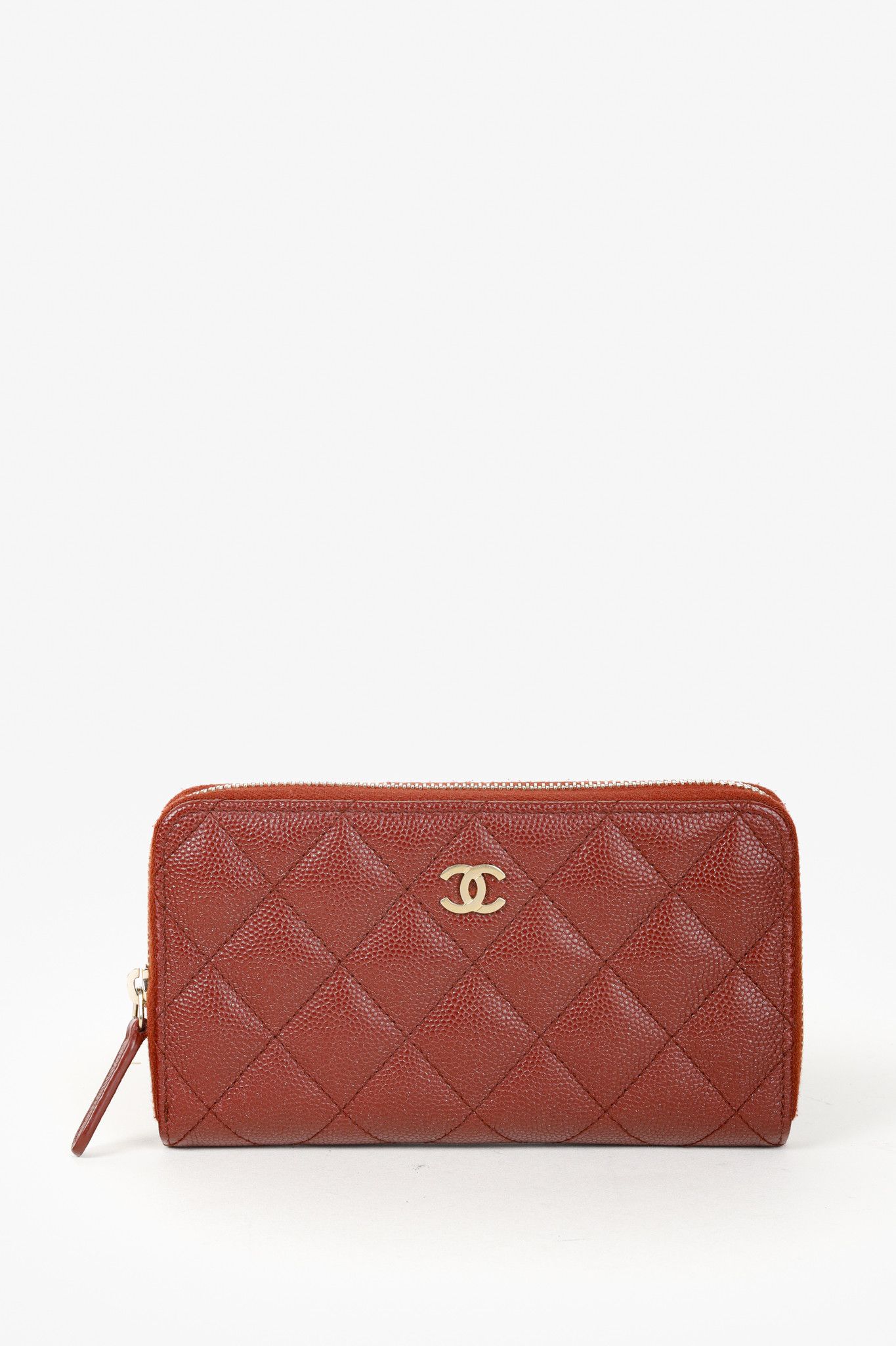 Chanel Chanel Oxblood Glitter Caviar Zipper Wallet Size ONE SIZE - 2 Thumbnail