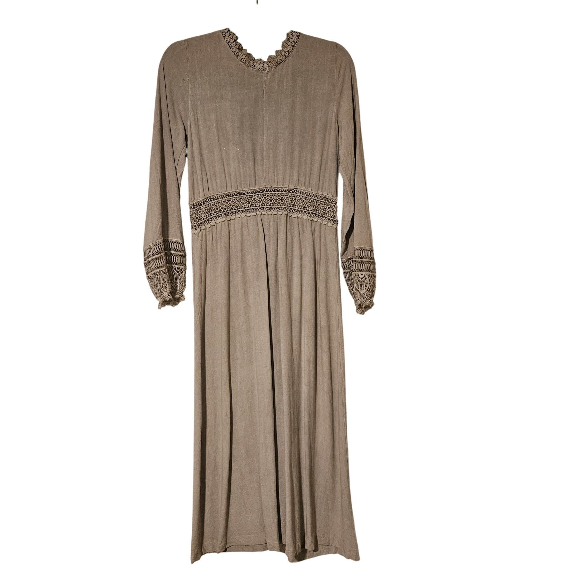 Other Gimmicks Tan Maxi Kimono Duster Lace S Resort wear Artisan N Size S / US 4 / IT 40 - 13 Thumbnail