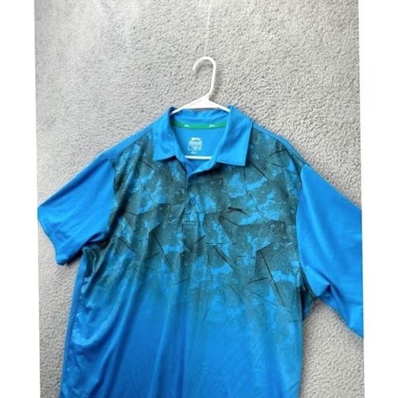 Vintage Slazenger Shirt Men XL Blue Geometric Golf Polo Short Sleeve Logo Rugby Size US XL / EU 56 / 4 - 5 Thumbnail
