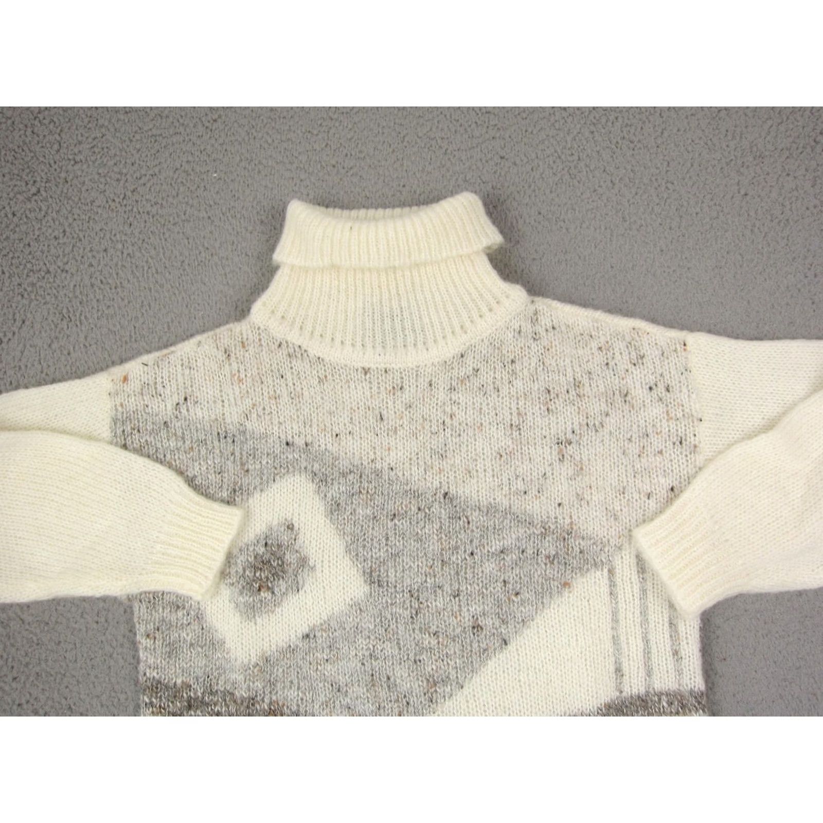 Vintage VINTAGE Newcomer Sweater Shirt Womens S Cream Turtleneck Knit Wool 70s 80s Pullover Winter Fall Size S / US 4 / IT 40 - 2 Thumbnail