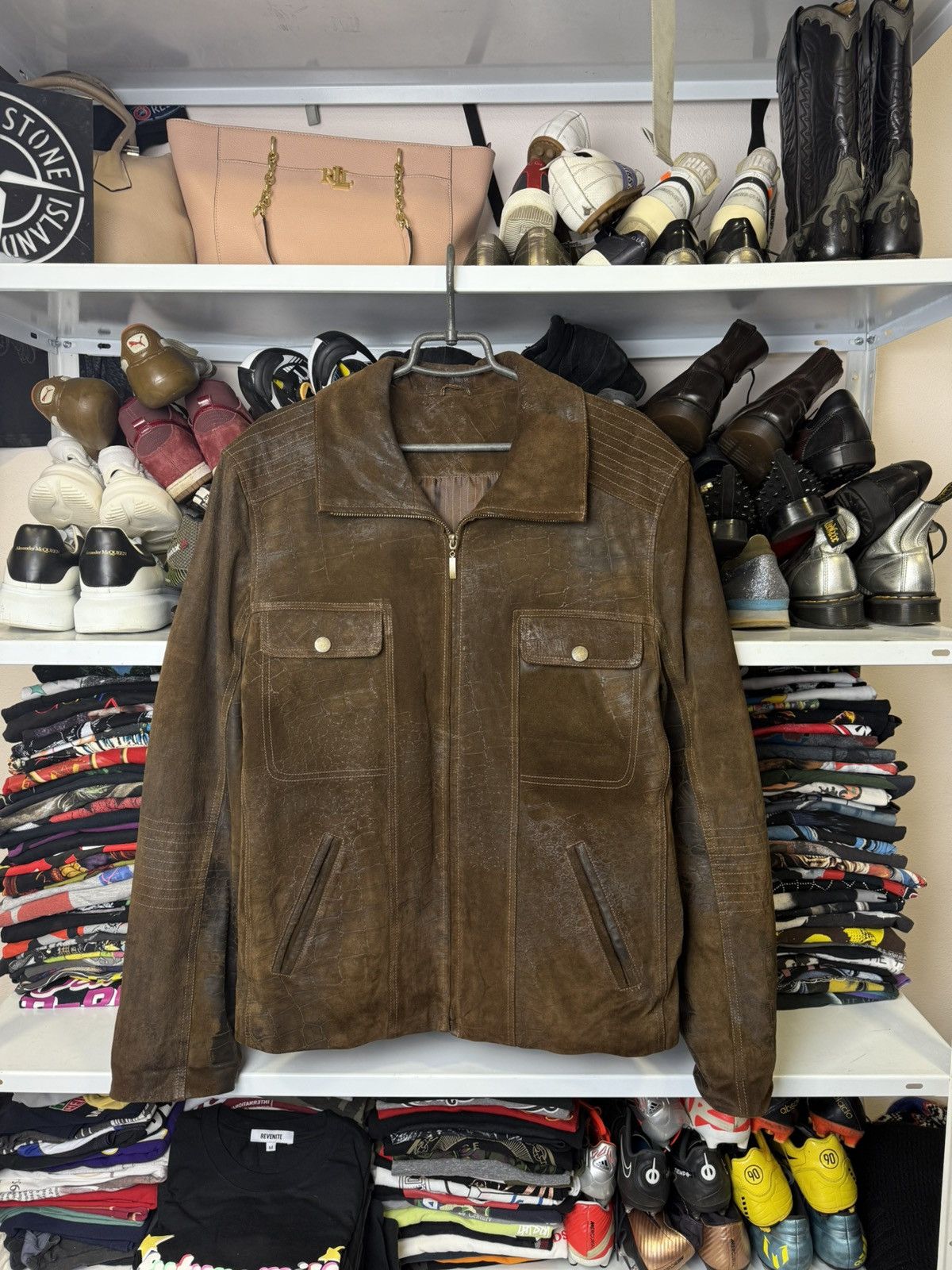 Leather Vintage Cowboy Avant Garde Y2K Brown Crazy Leather Jacket Size US L / EU 52-54 / 3 - 1 Thumbnail