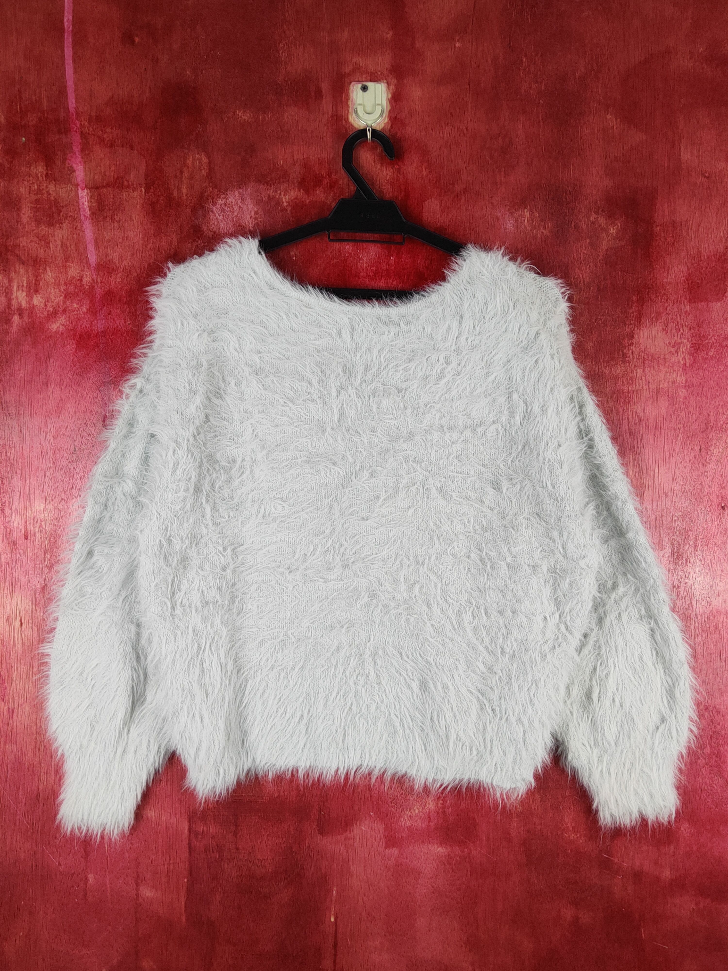 Japanese Brand Glacier Light Blue Shag Shaggy Fur Mohair Knitwear #S1959 Size M / US 6-8 / IT 42-44 - 7 Thumbnail