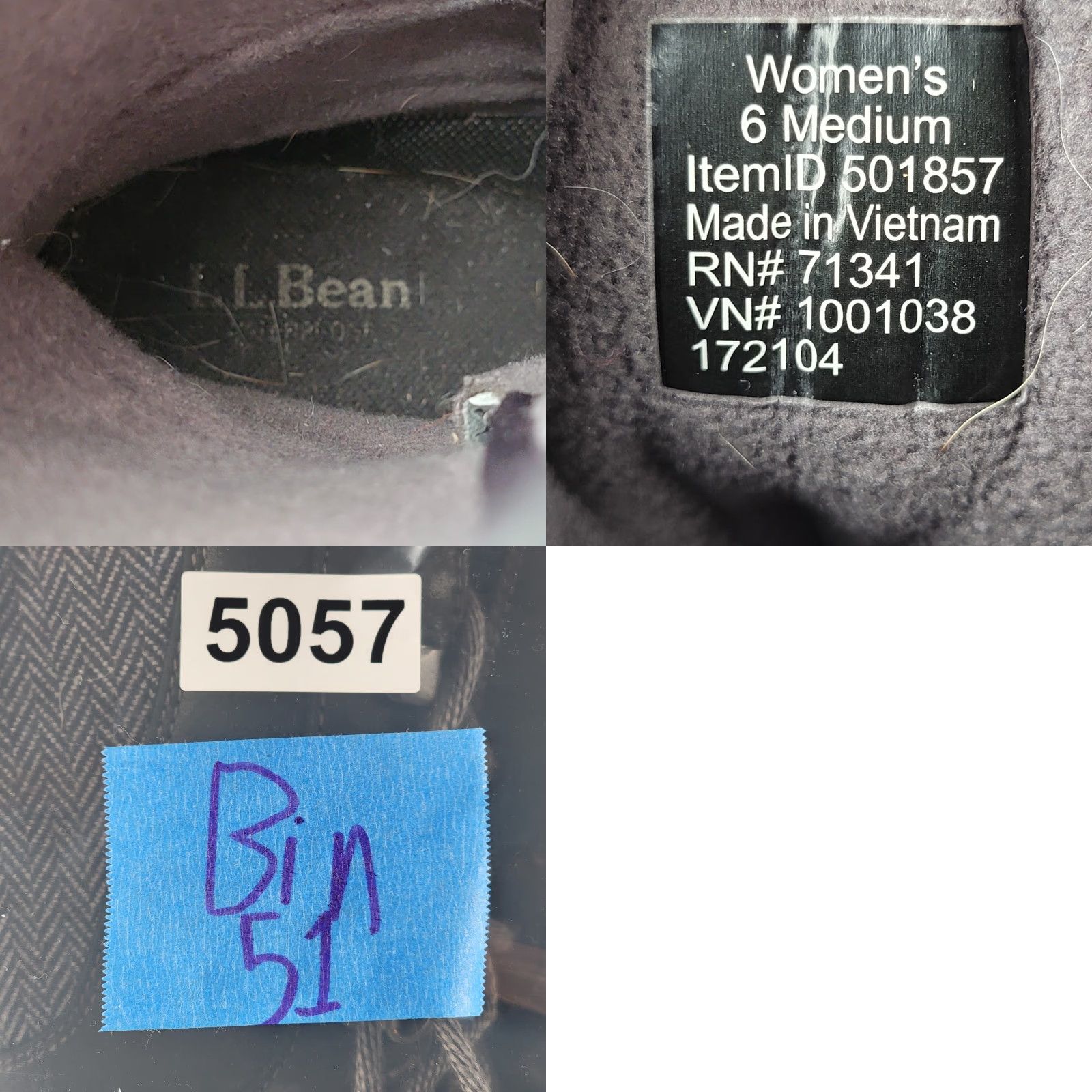 Vintage L.L.Bean Bar Harbor Waterproof Tall Snow/Rain Boot Women's 6M Black/ Grey Mid-Calf Leather/ Fabric/ Rubber Rubber Outsole Waterproof Casual Size US 6 / IT 36 - 10 Thumbnail