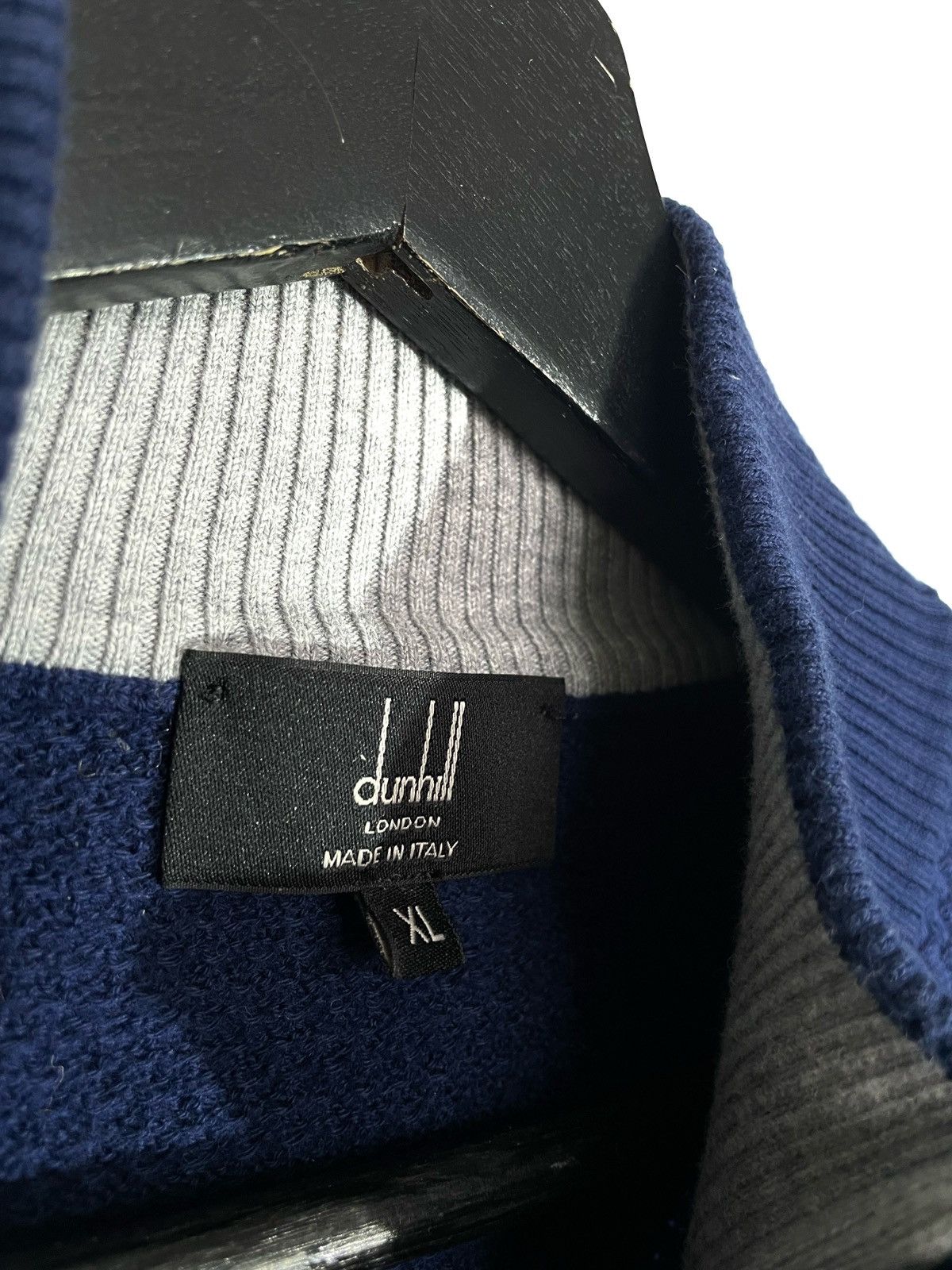 Alfred Dunhill Dunhill Blue Luxury Zip Cotton Sweater Size XL Made In Italy Size US XL / EU 56 / 4 - 5 Thumbnail