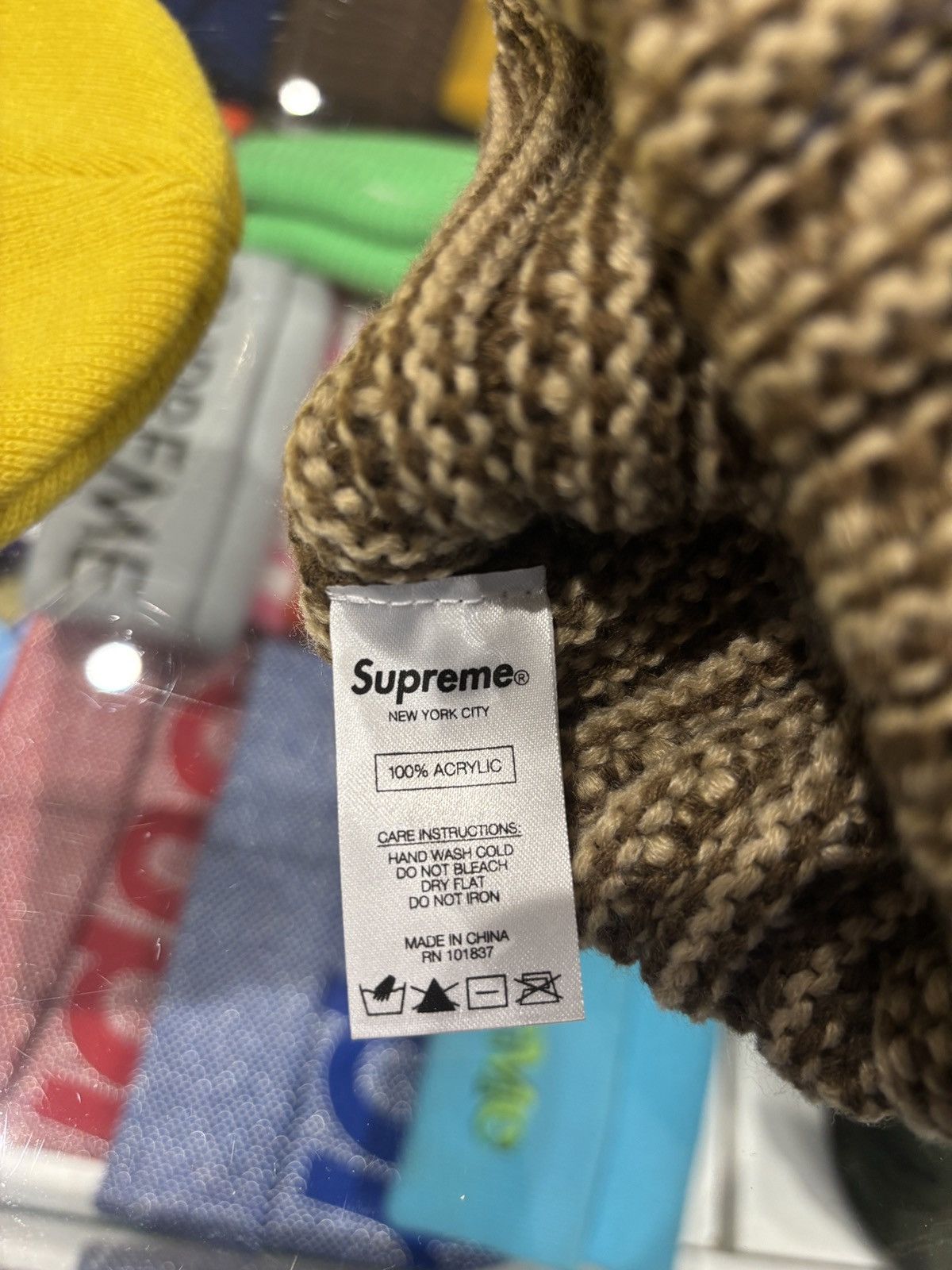 Supreme Supreme Contrast Stripe Beanie Brown Size ONE SIZE - 3 Thumbnail
