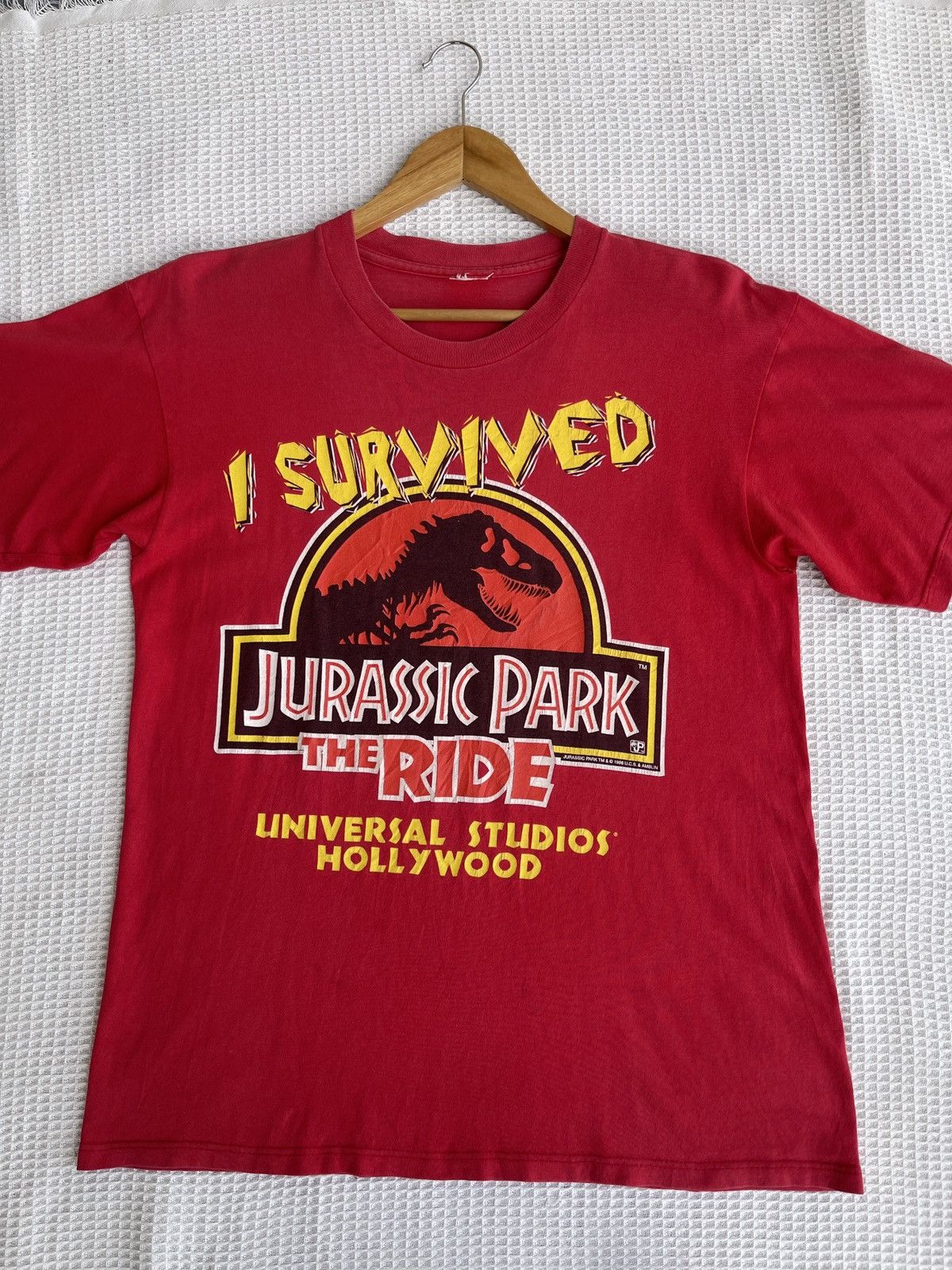 Vintage Rare🔥Vintage 90s JURASSIC PARK The Ride ERD GRUNGE TEE Size US L / EU 52-54 / 3 - 9 Thumbnail
