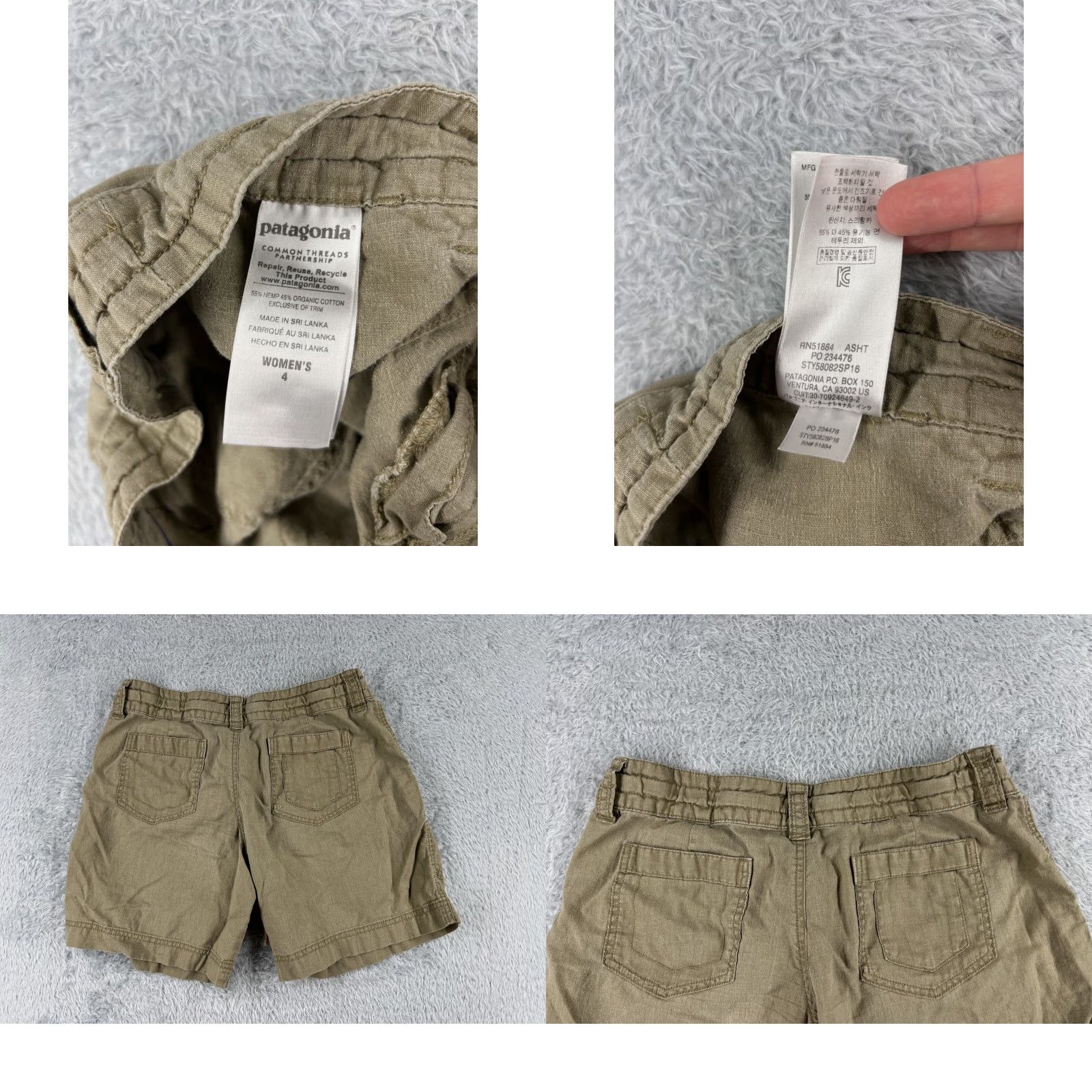 Patagonia Patagonia Shorts Womens 4 Beige Island Hemp 8" Drawstring Pockets Beach Size 27" / US 4 / IT 40 - 8 Thumbnail