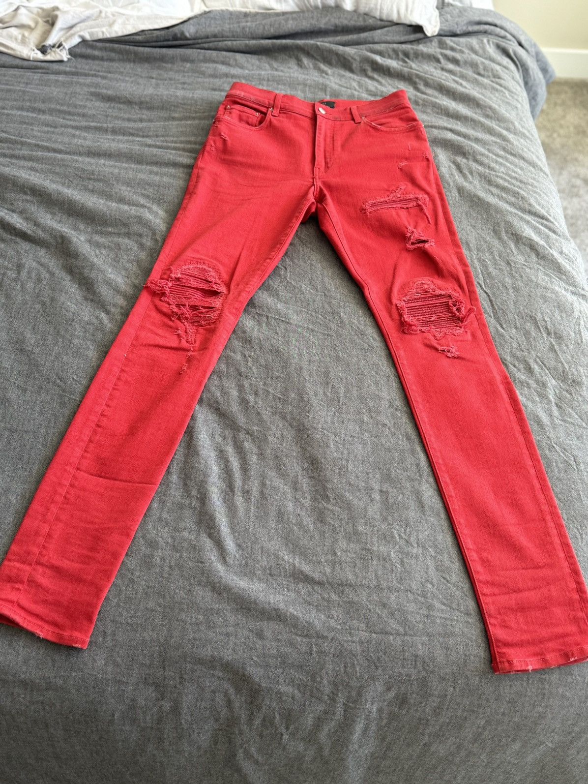 image of Amiri Mx1 Denim in Red, Men's (Size 32)