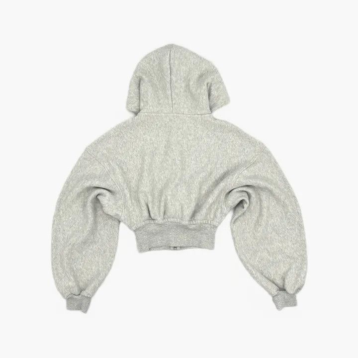Alexander Wang Alexander Wang Grey Cropped Hoodie with Zipper - Size XS / US 0-2 / IT 36-38 - 3 Thumbnail