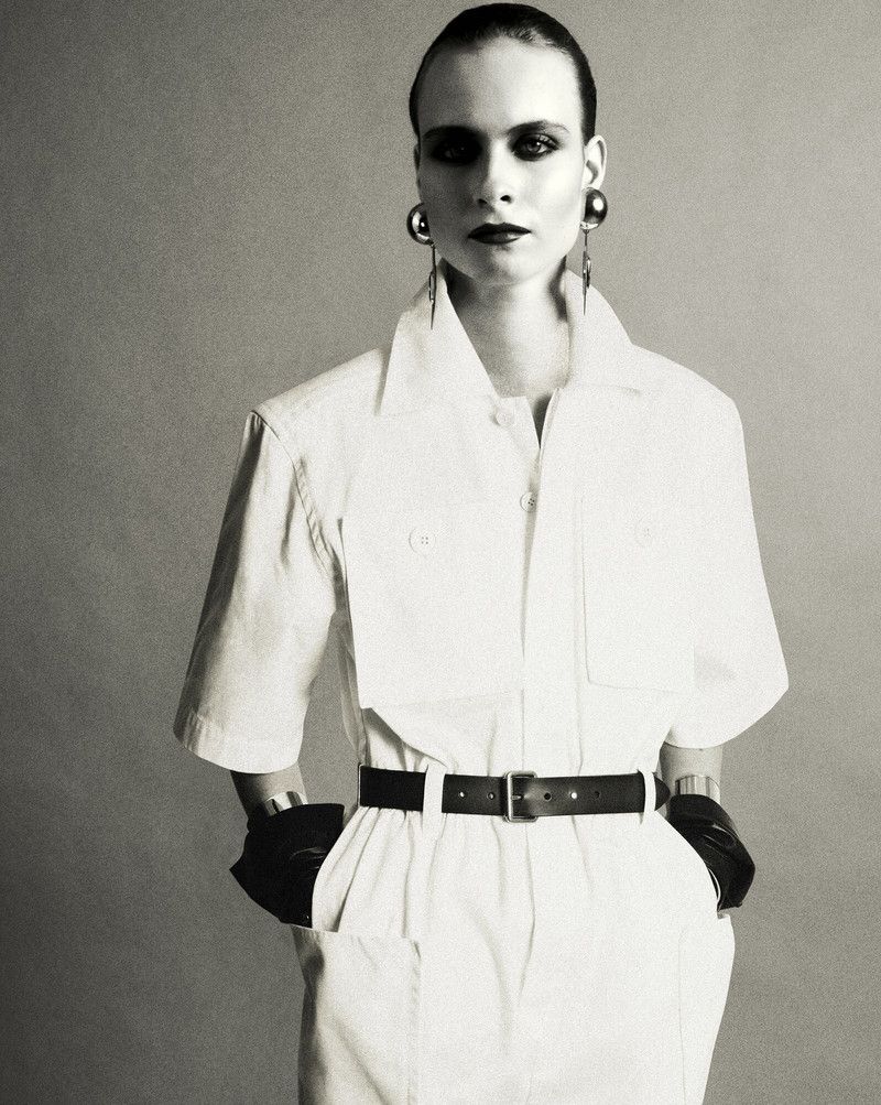 Saint Laurent Paris o1w1db10526 785820 Jumpsuit in Cotton Gabardine in White Size 25" / US 0 / IT 36 - 3 Thumbnail