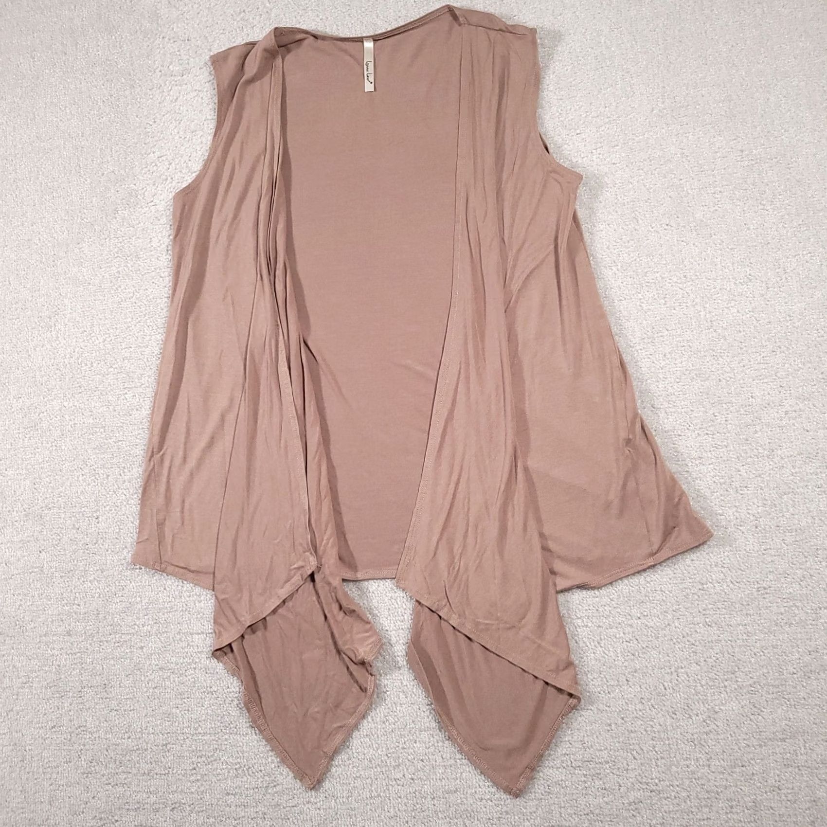 Vintage VINTAGE Isaac Liev Lightweight Cardigan Duster Womens XL Beige Sleeveless Made in USA Cardigan Vest USA Autumn Spring Summer Winter Size XL / US 12-14 / IT 48-50 - 2 Thumbnail