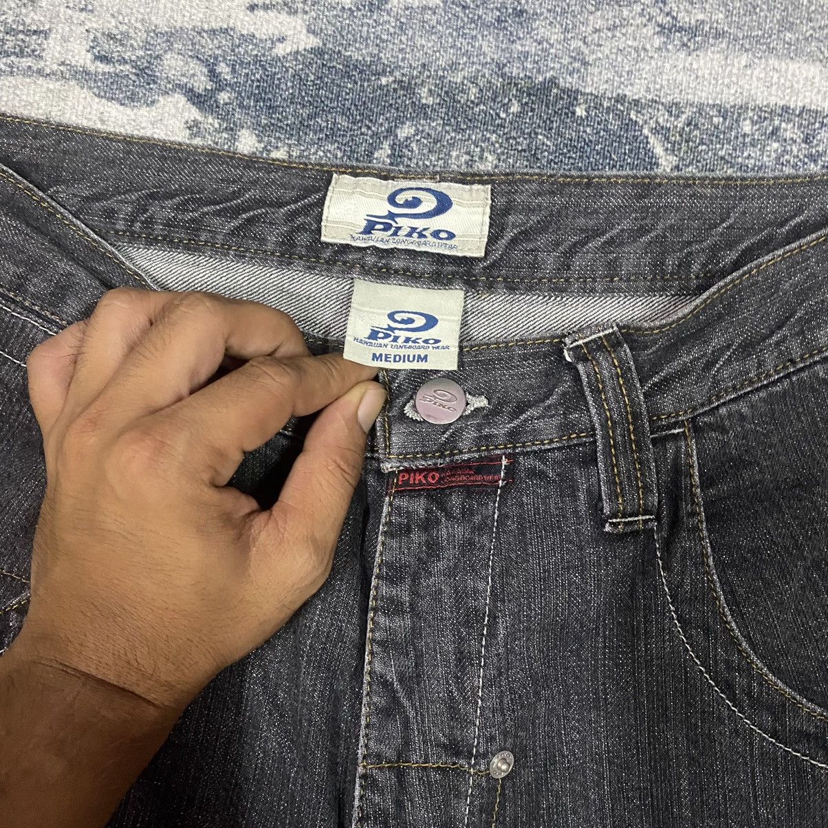 JNCO × Japanese Brand × Vintage Vintage SpellOut Piko Surf Faded Black Baggy Denim Cargo Size US 30 / EU 46 - 5 Thumbnail
