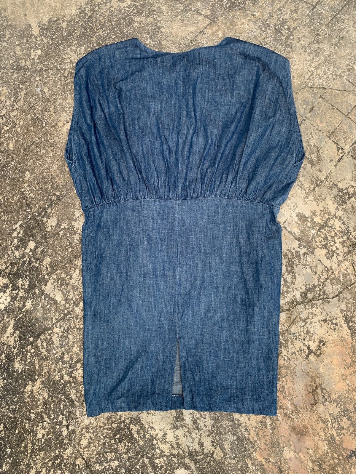 Japanese Brand Mar Entreprises Jeans Blue Tie Puff Big Dress Size ONE SIZE - 3 Thumbnail