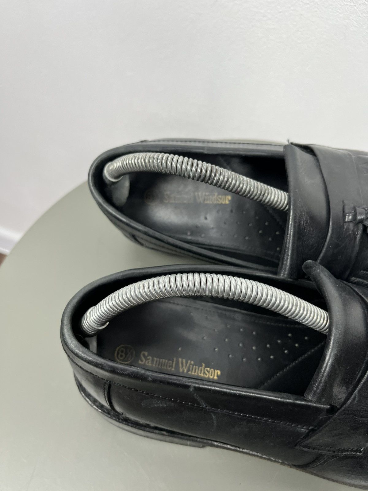 Other Samuel Windsor Black Leather Tassel Loafers Dress Shoes US 8 Size US 8.5 / EU 41-42 - 15 Thumbnail