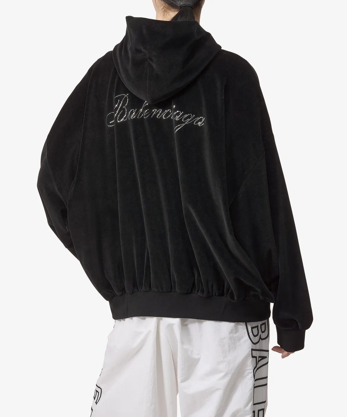 Balenciaga o1s1wg110126 Handwritten Oversized Zip-Up Hoodie in Black Size XS / US 0-2 / IT 36-38 - 4 Thumbnail