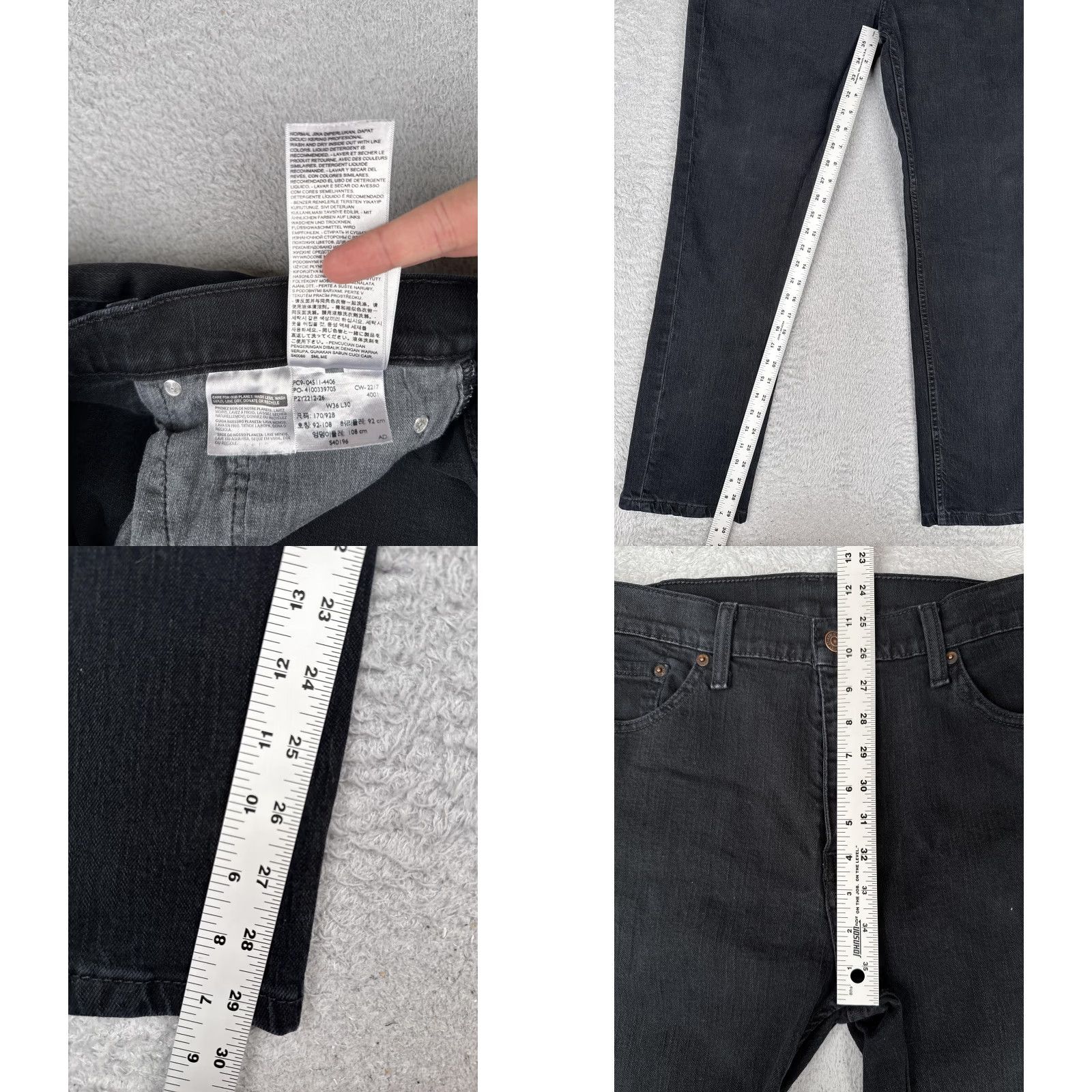 Levi's Levi's 511 Jeans Mens 36x30 Slim Fit Mid Rise Tapered Denim Zip Fly Black Size US 36 / EU 52 - 8 Thumbnail