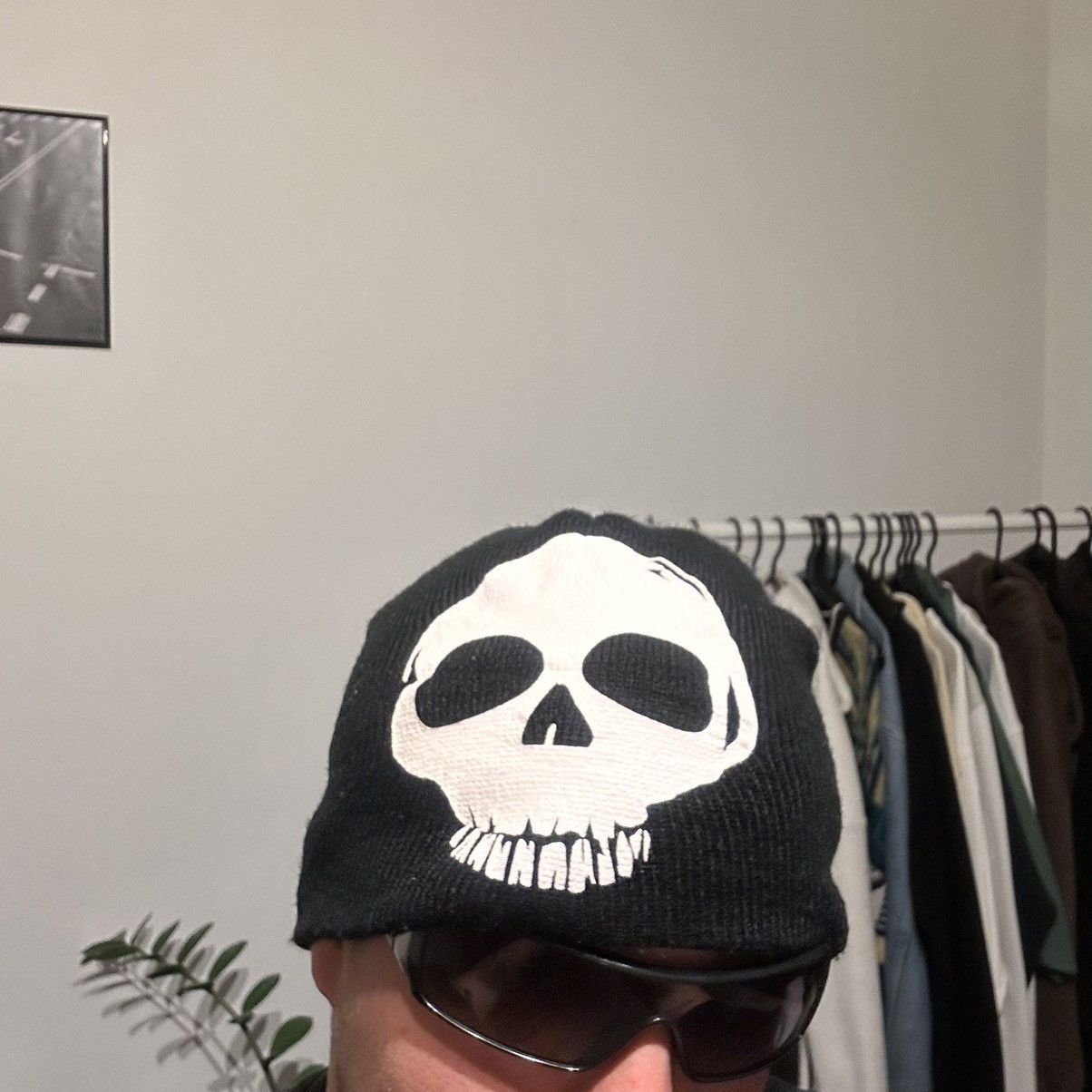 Japanese Brand Black Skull Beanie Y2K style Size ONE SIZE - 2 Thumbnail