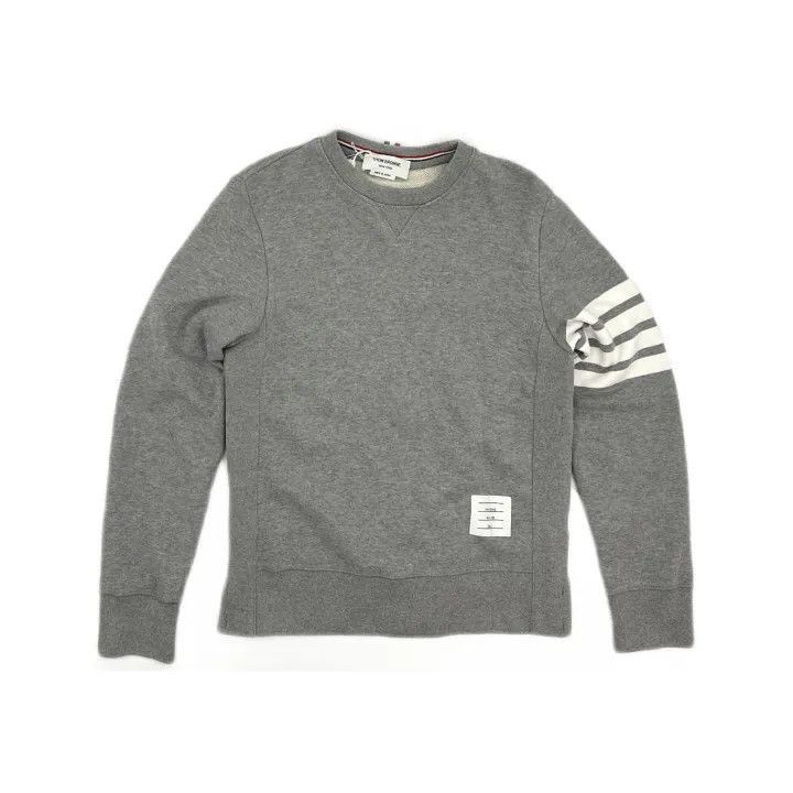 Thom Browne Thom Browne Classic Grey Stripe Crewneck Sweatshirt -2507 Size US M / EU 48-50 / 2 - 8 Thumbnail